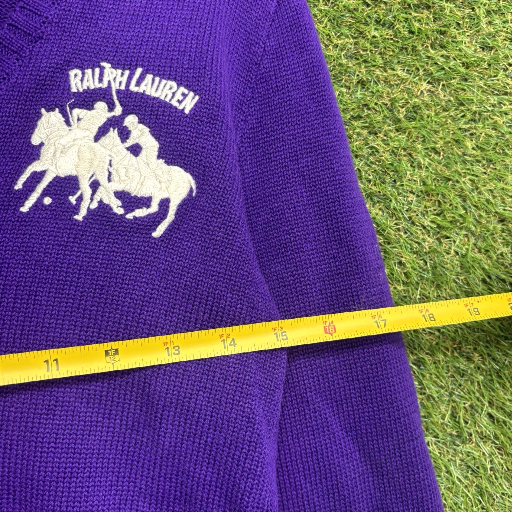 Polo Ralph Lauren VINTAGE Polo Ralph Lauren Sweater Womens Medium Pony Stampede V Neck 90s Preppy Slim Fit Size M / US 6-8 / IT 42-44 - 4 Thumbnail