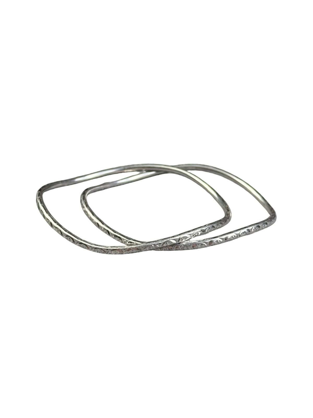 Native 2000s ARTISAN HANDCRAFTED WAVY TRIBAL ENGRAVED BANGLE SET Size ONE SIZE - 5 Thumbnail