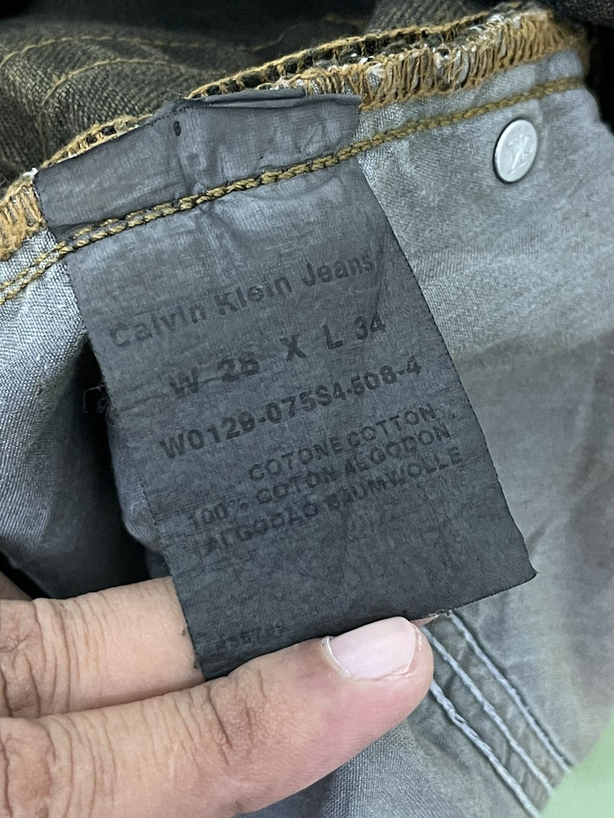 Calvin Klein Flare Jeans Vtg Calvin Klein Distress Mud Wash Waxed 7🟦3 Size US 28 / EU 44 - 22 Thumbnail