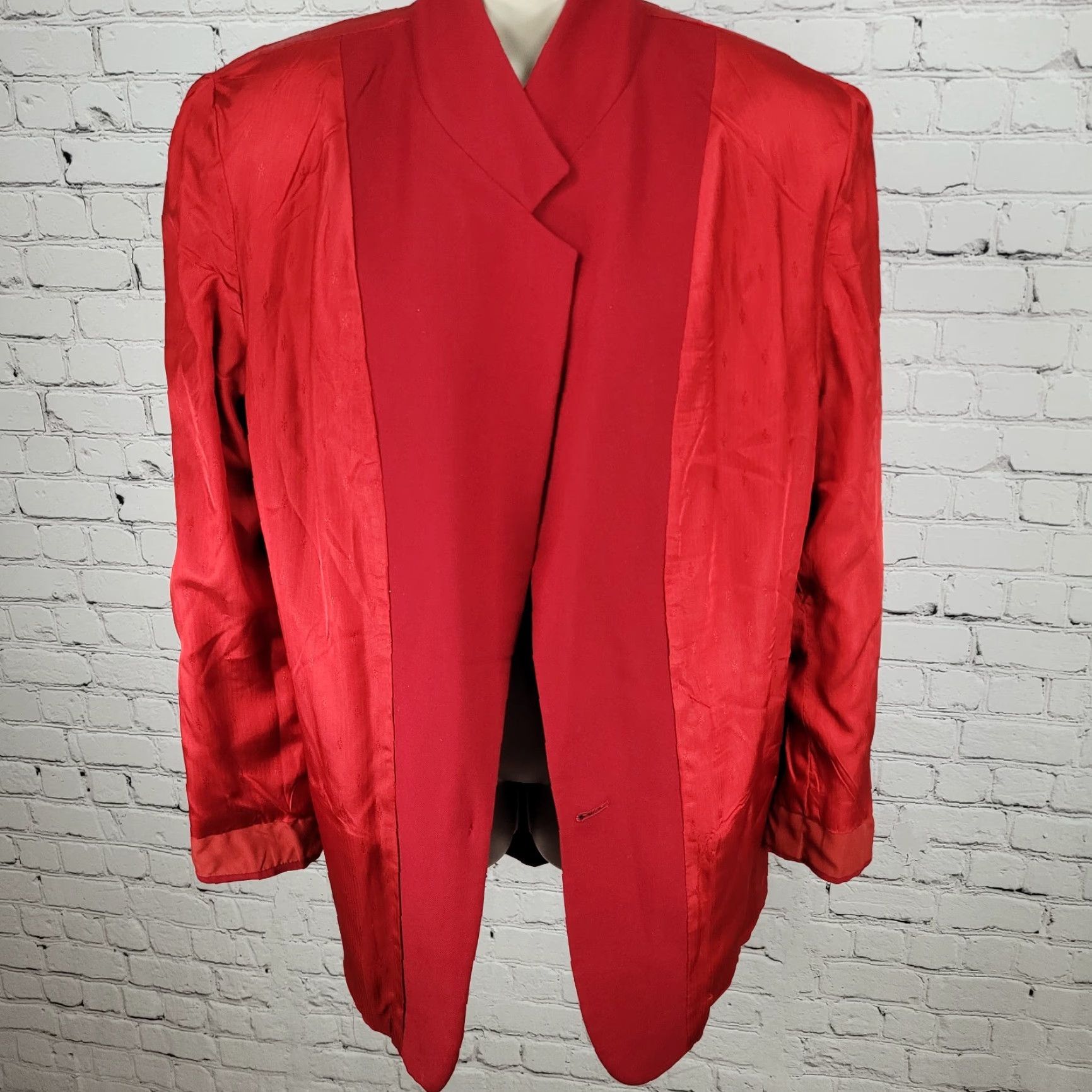Talbots VINTAGE Talbots Women's Blazer Jacket - Red 100% Wool Classic Fit Size 16 USA Made Size XXL / US 16-18 / IT 52-54 - 7 Thumbnail