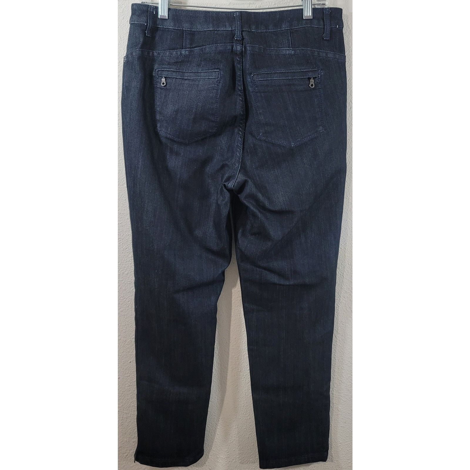 Chicos Chico's Platinum Dark Blue Zip Ankle Jeans 1 Medium NWOT Size 32" / US 10 / IT 46 - 3 Thumbnail
