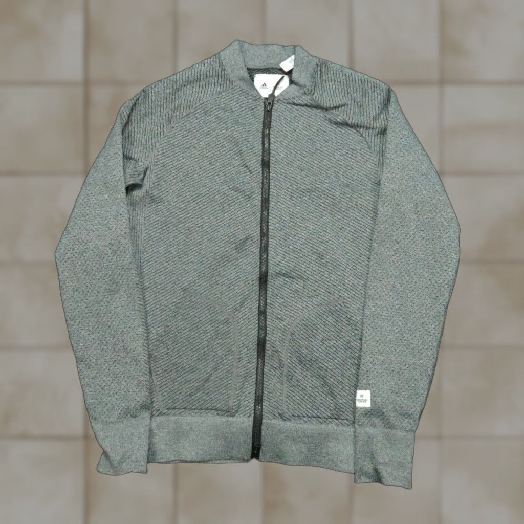 Reigning Champ Reigning Champ Jacket Women's Small Gray Bomber Full Zip Pockets Seamless Knit Mid-Length Size S / US 4 / IT 40 - 1 Thumbnail