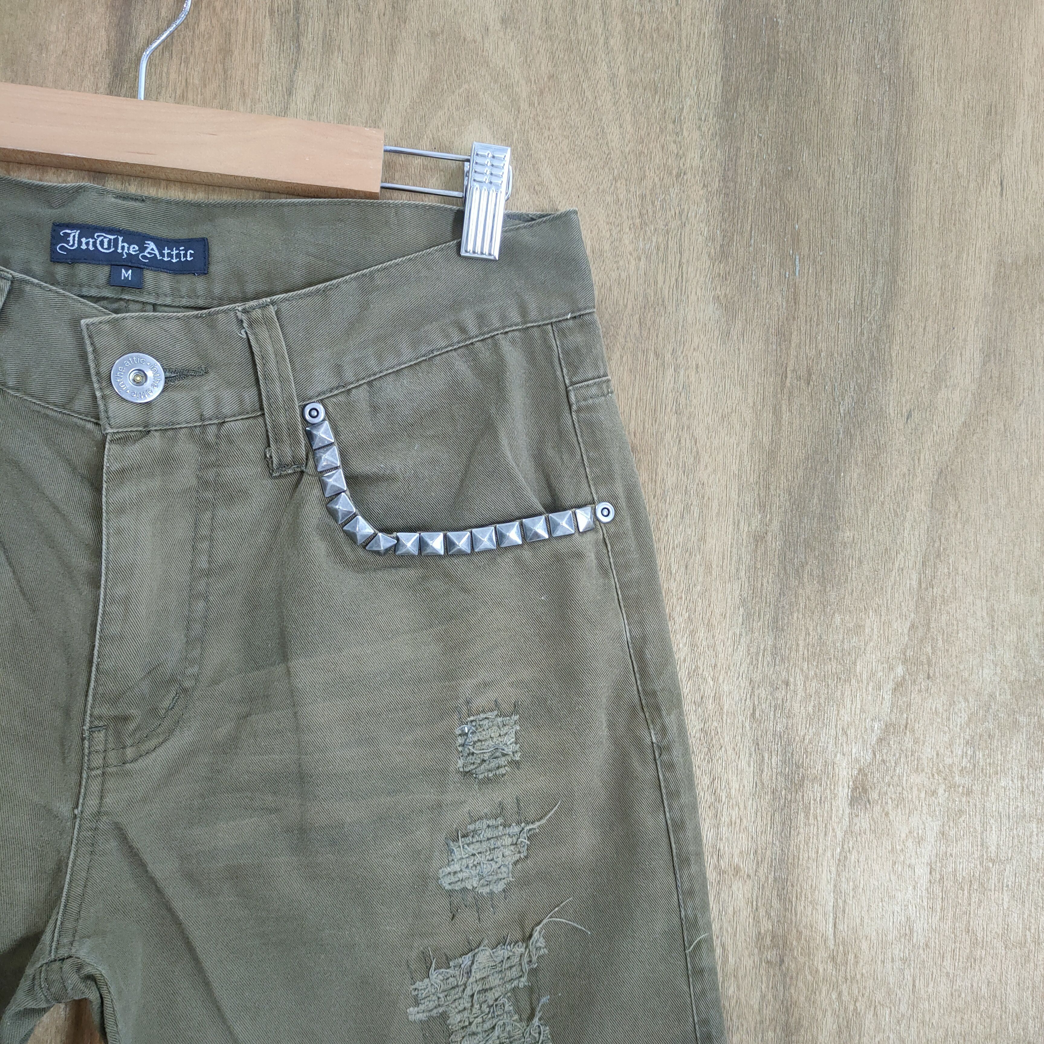 In The Attic IN THE ATTIC OLIVE GREEN PATCHWORK PANTS Size US 30 / EU 46 - 6 Thumbnail
