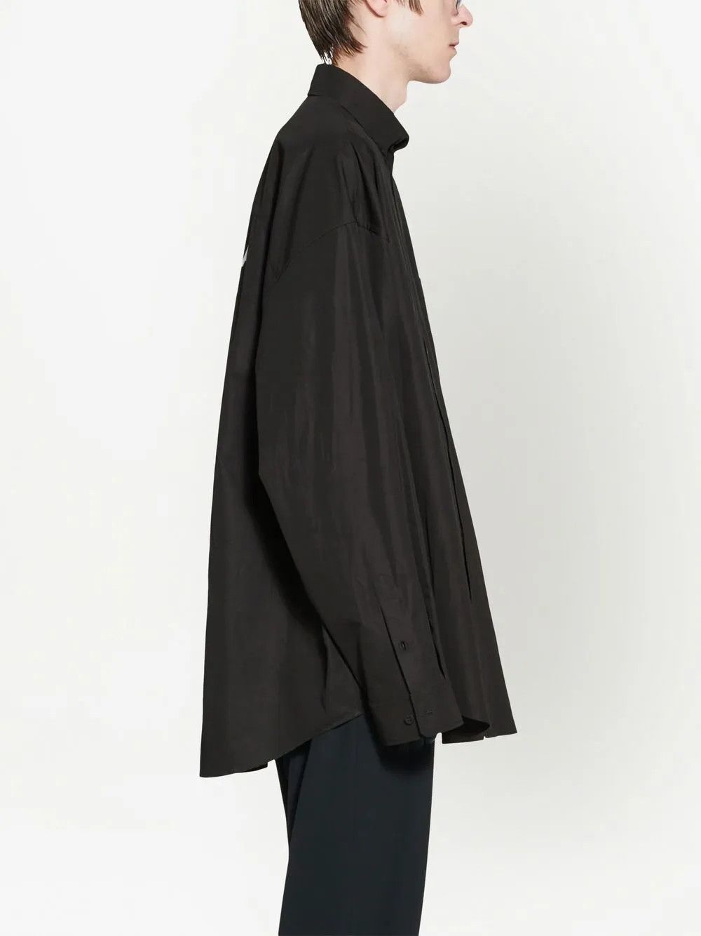 Balenciaga o1w1db10825 Shirt Oversized in Black Size US L / EU 52-54 / 3 - 3 Thumbnail