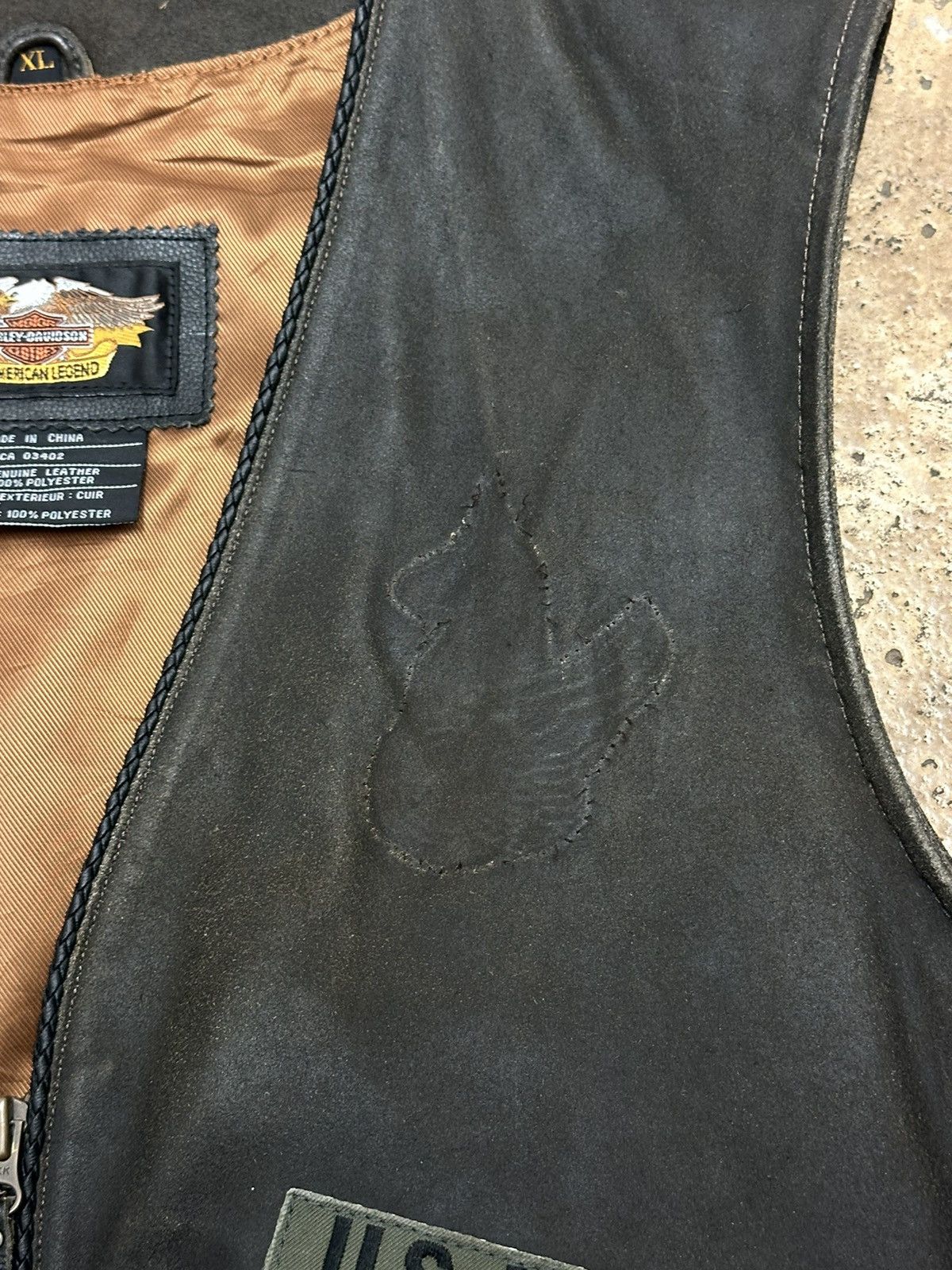 Harley Davidson Harley Davidson Distressed Brown Leather Vest XL Vintage 90s Size US L / EU 52-54 / 3 - 6 Thumbnail