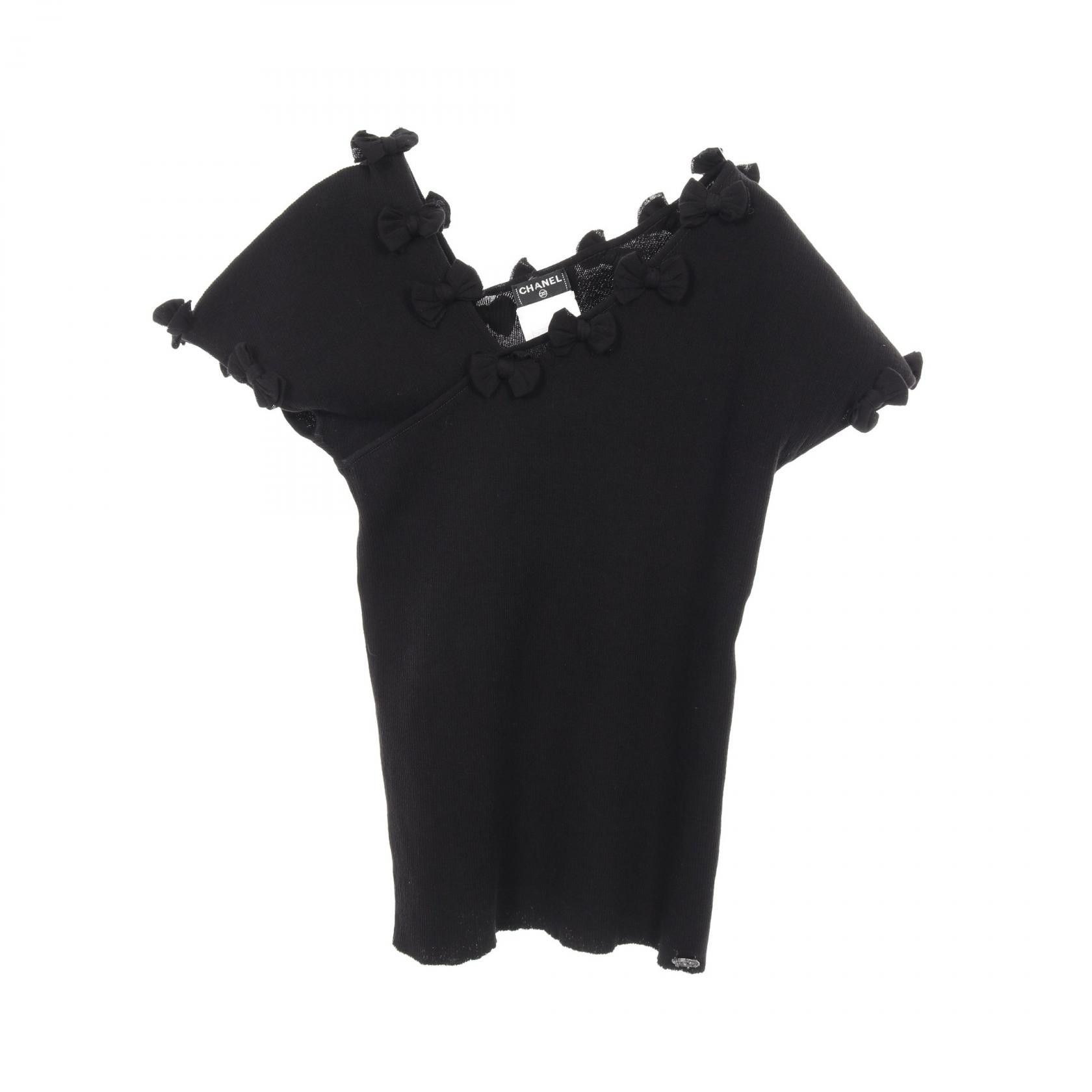 Chanel Chanel Ribbon Motif Cotton Rayon Top Cotton Tops