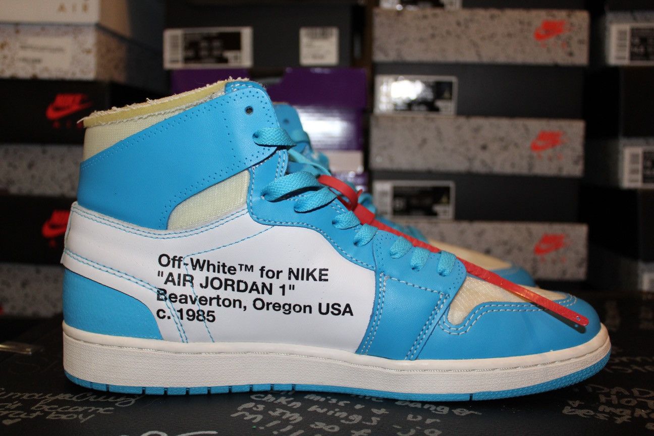 Nike × Off-White Off-white x Air Jordan 1 Retro High OG 'UNC' AQ0818-148 Size US 12 / EU 45 - 6 Thumbnail