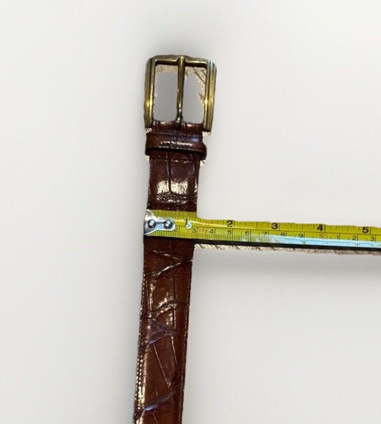 Trafalgar Trafalgar Belt Men’s 36 Brown Croc Embossed Leather 1.25" Size 36 - 3 Thumbnail