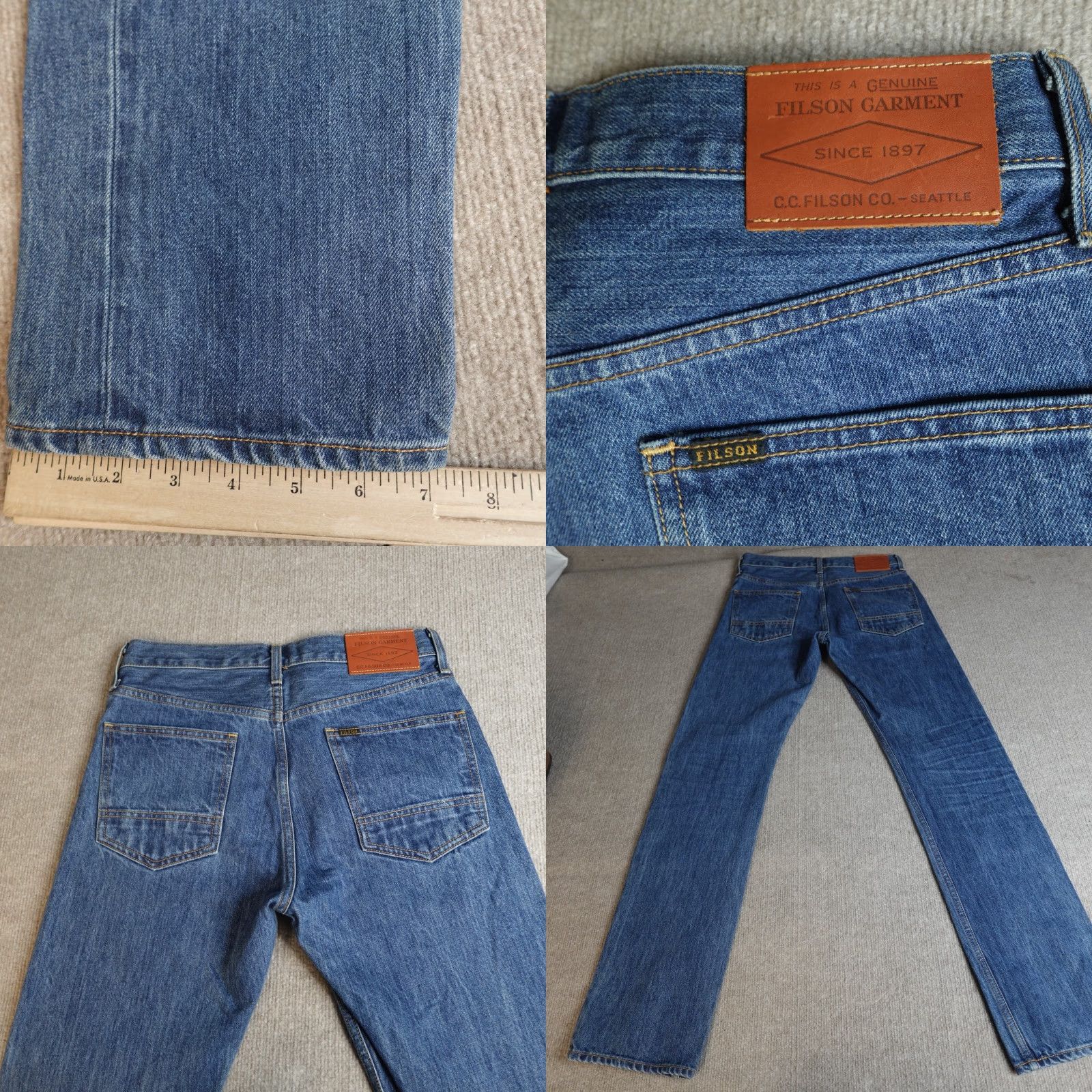 Filson VINTAGE Filson Jeans 30 x 32 Blue Straight Mens Regular Denim 5-Pocket Design United States Jeans Mens Size US 30 / EU 46 - 8 Thumbnail