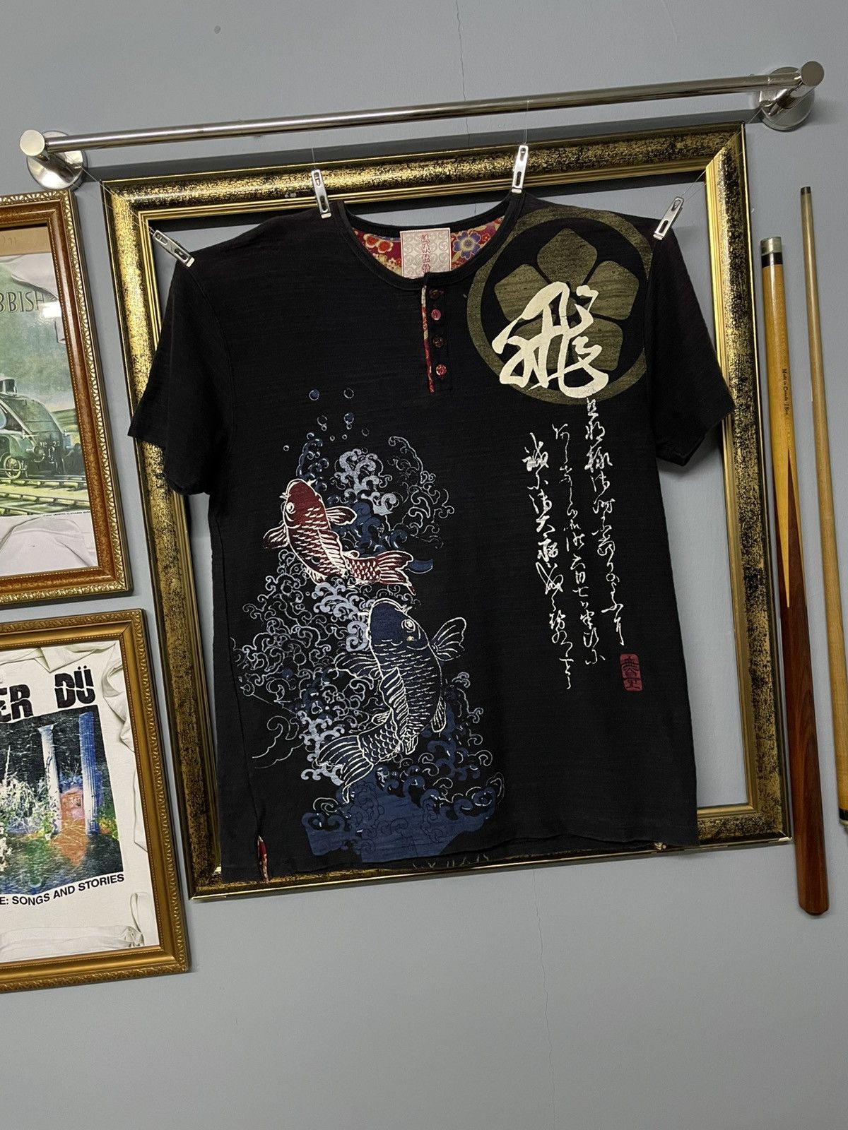 Designer × Japanese Brand × Vintage Vintage 1990s Japan Designer Traditional Sukajan Koi Tshirt Size US M / EU 48-50 / 2 - 2 Thumbnail