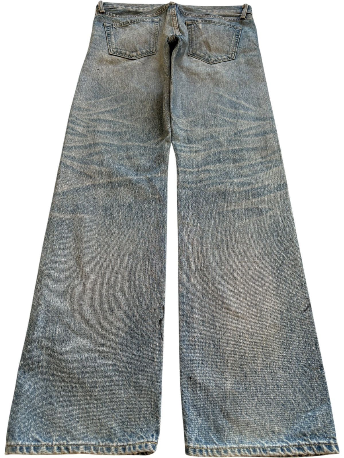 Japanese Brand × Uniqlo Vintage Uniqlo Button Fly Painted Mud Wash Distressed Jeans Size US 31 - 2 Thumbnail