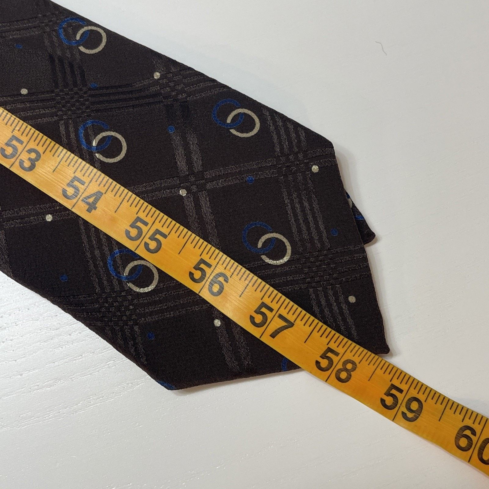 Polo Ralph Lauren POLO Ralph Lauren 100% Silk Handmade Necktie Brown w/ Blue Size ONE SIZE - 9 Thumbnail