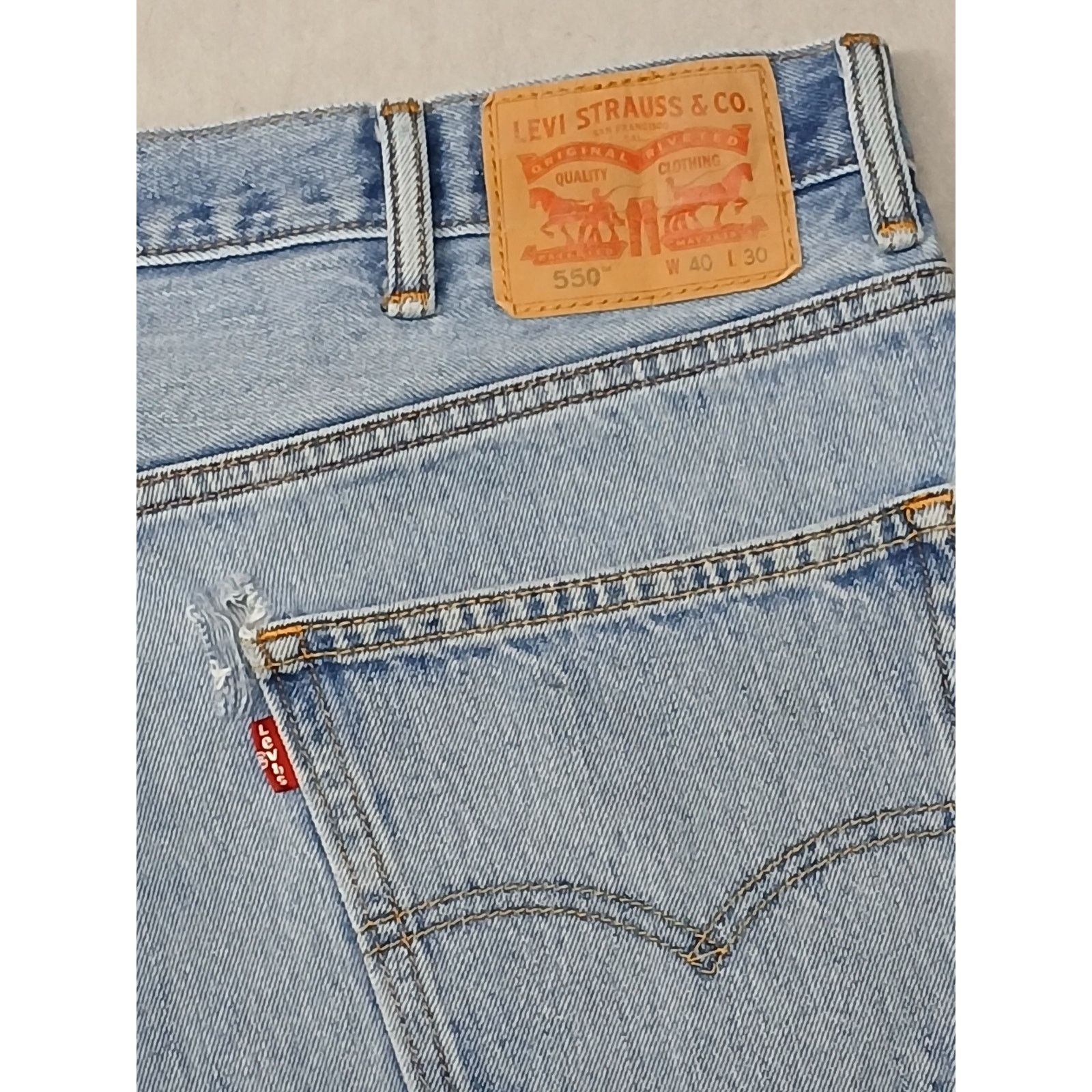 Levi's Levis 550 (40x30) Relaxed Fit Straight Leg Light Denim Jeans Size US 40 / EU 56 - 8 Thumbnail