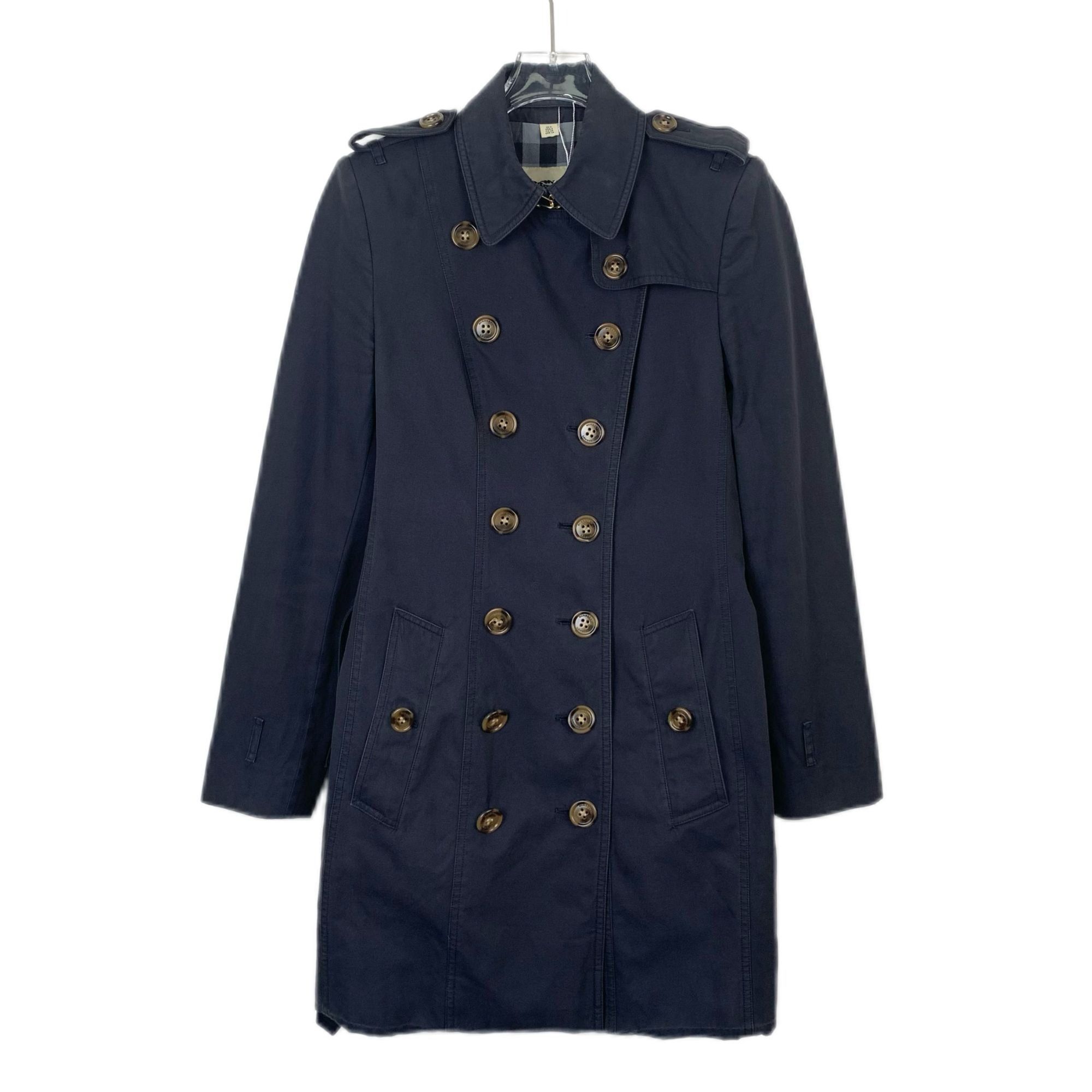 Burberry Burberry London Black Cotton Double-Breasted Trench Coat Siz Size XS / US 0-2 / IT 36-38 - 1 Thumbnail