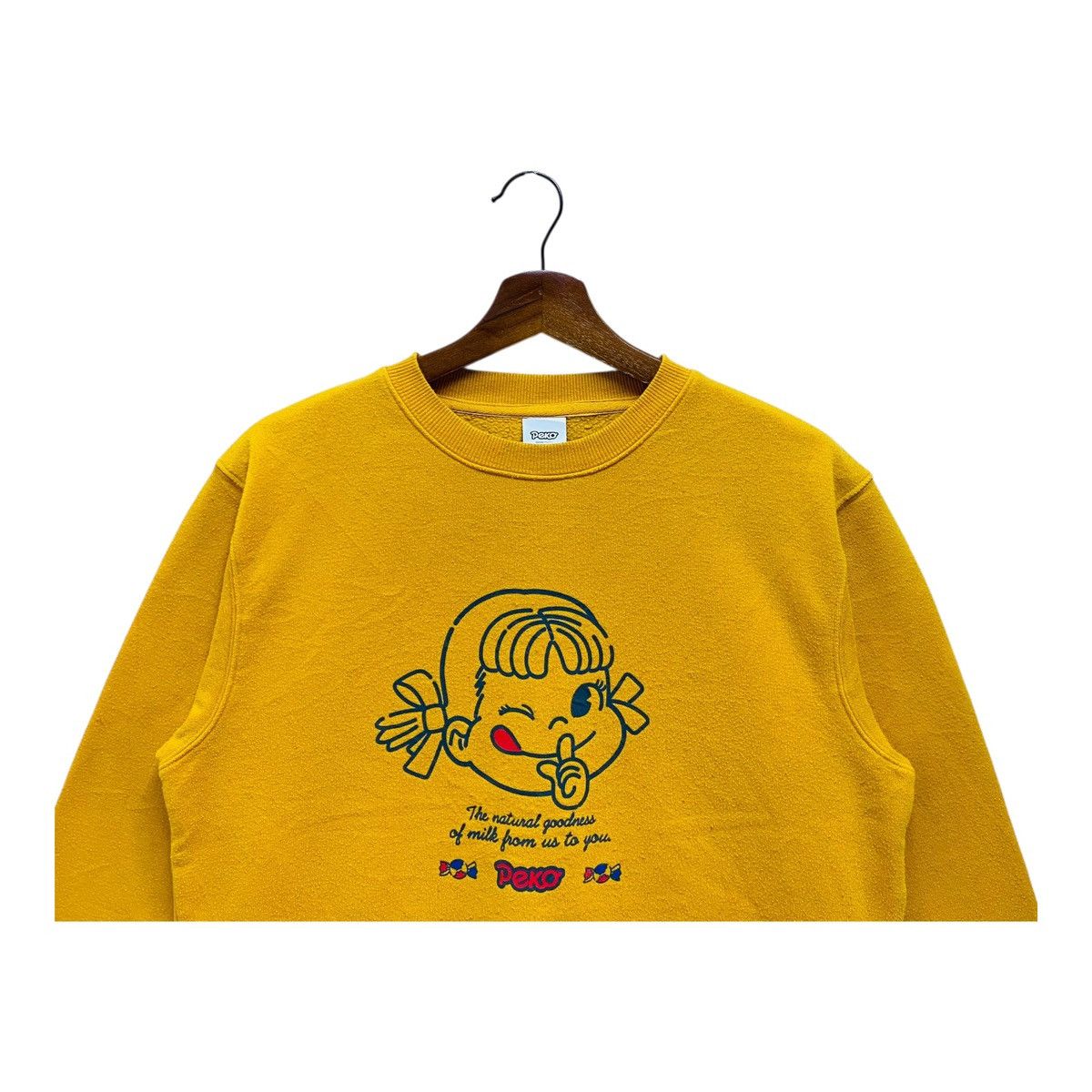 Japanese Brand Japanese Character Sweatshirt Mustard Yellow Peko Chan M Size US M / EU 48-50 / 2 - 2 Thumbnail