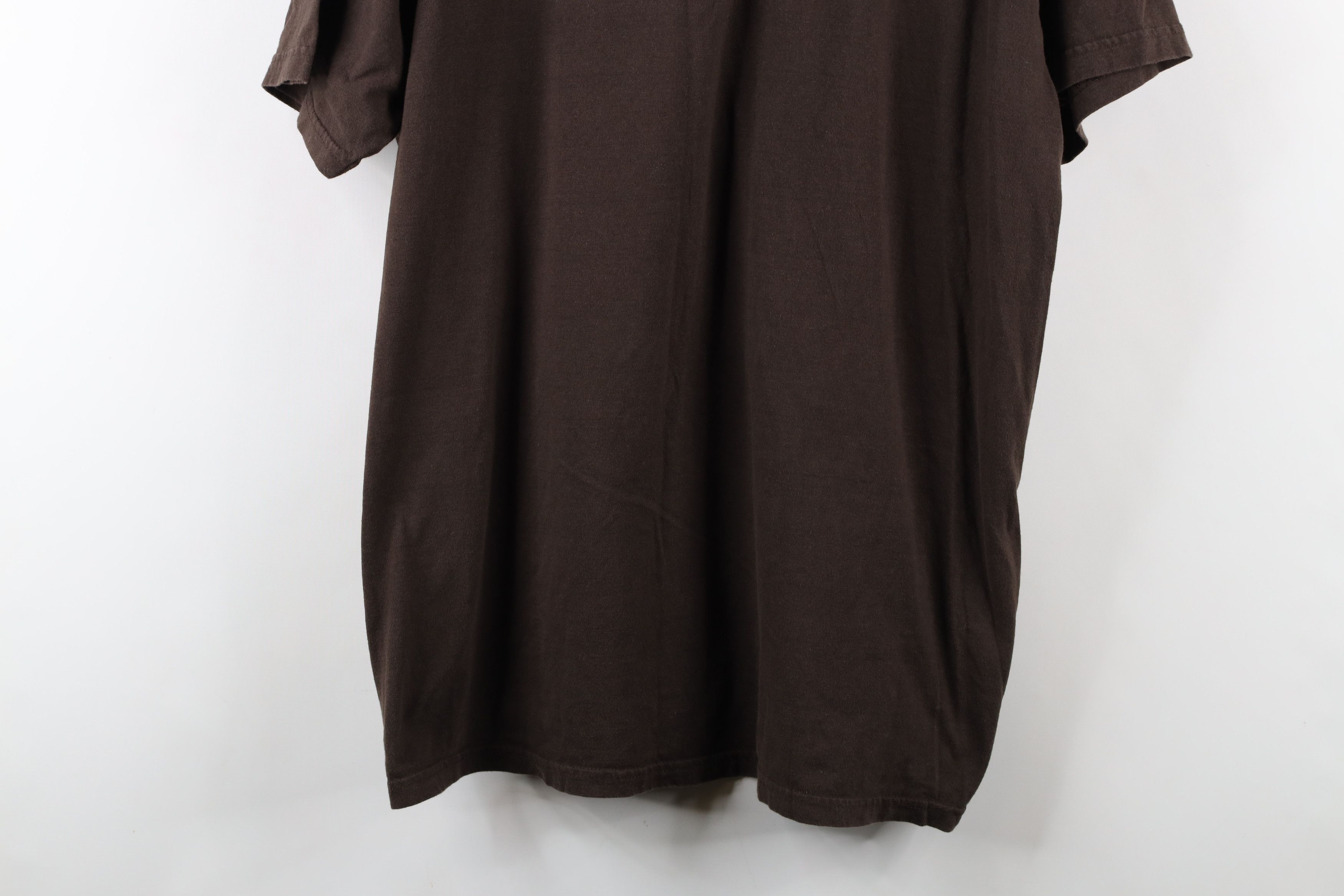 Vintage Vintage 90s Streetwear Blank Short Sleeve T-Shirt Brown Size US XXL / EU 58 / 5 - 3 Thumbnail