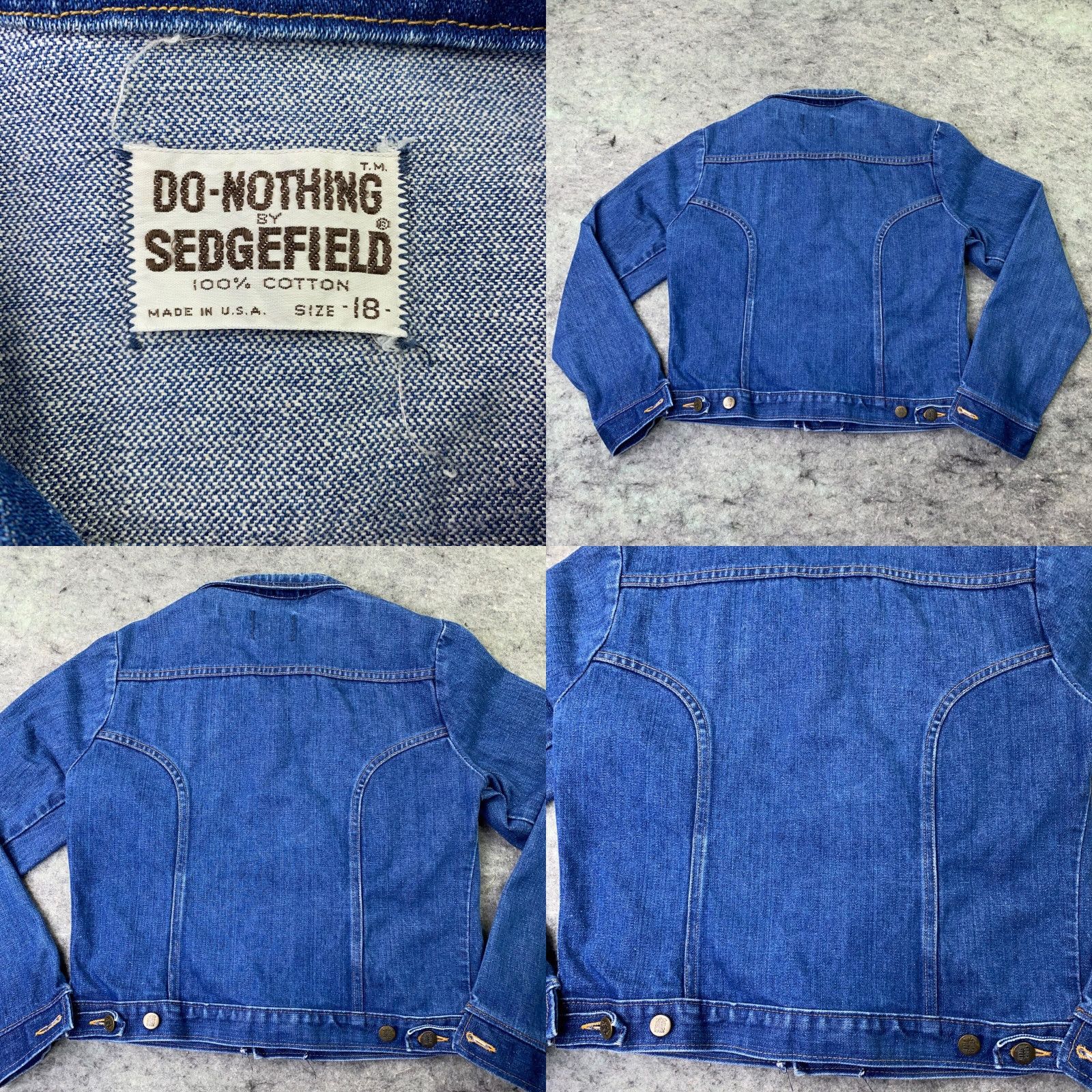 Denime VINTAGE Sedgefield Jacket Denim Trucker Womens Medium Blue 70s 80s USA Made Jacket Womens M Blue 70s 80s Jeans Style USA Fit Regular) Size M / US 6-8 / IT 42-44 - 8 Thumbnail
