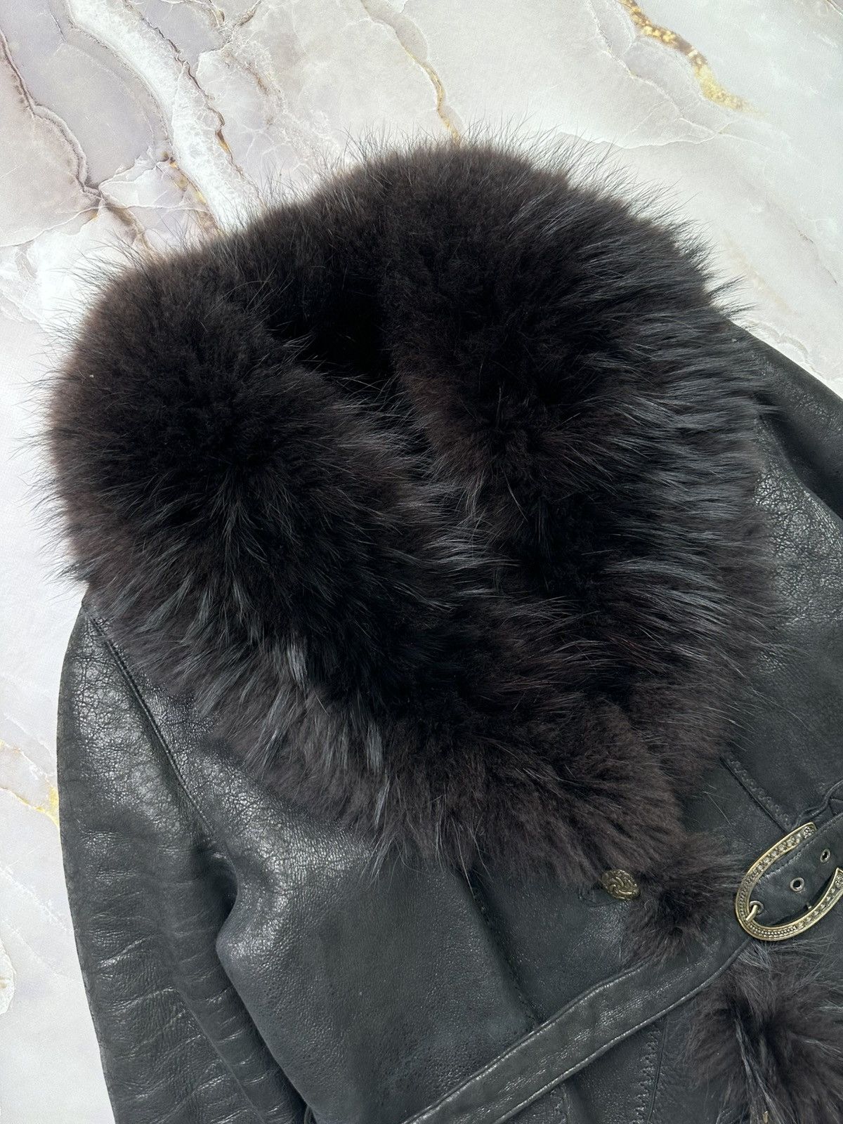 Japanese Brand Vintage Sheepskin Coat (E1) Size L / US 10 / IT 46 - 2 Thumbnail
