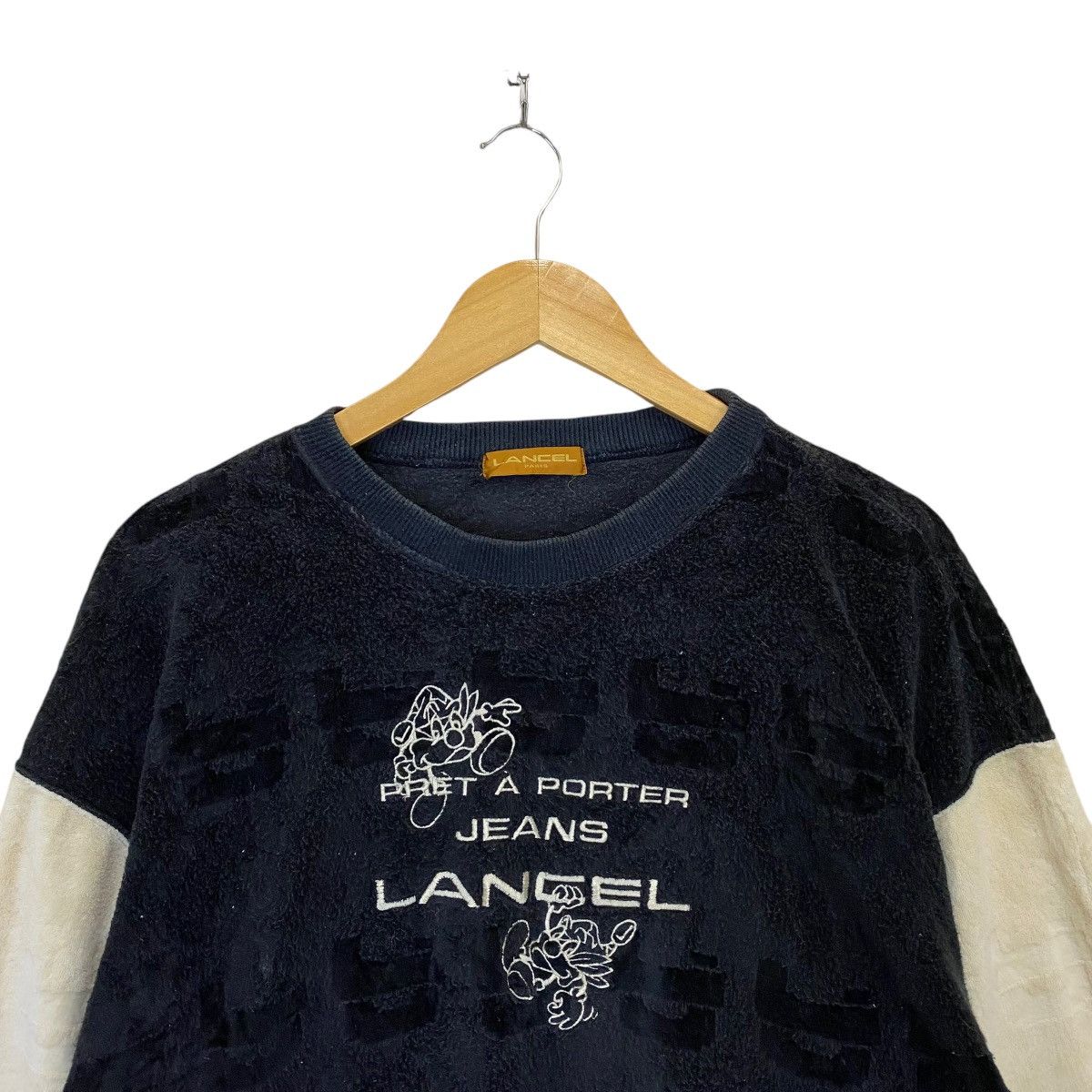 Japanese Brand Vintage 90’s Lancel Paris Big Logo Fleece Sweater Size US L / EU 52-54 / 3 - 4 Thumbnail