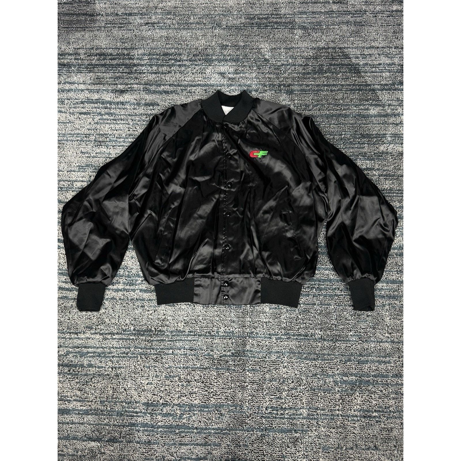 & Other Stories Vintage Silky Satin Embroidered CF Trucker Bomber Jacket L Size US L / EU 52-54 / 3 - 1 Thumbnail