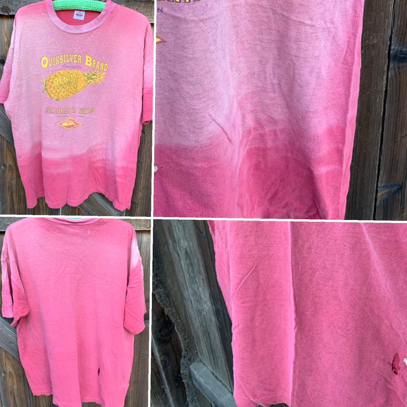 Quiksilver VINTAGE Quicksilver Brand Denim the World Over Saltwater Denim T-Shirt XL Mens Graphic Print 90s Beach Size US XL / EU 56 / 4 - 6 Thumbnail