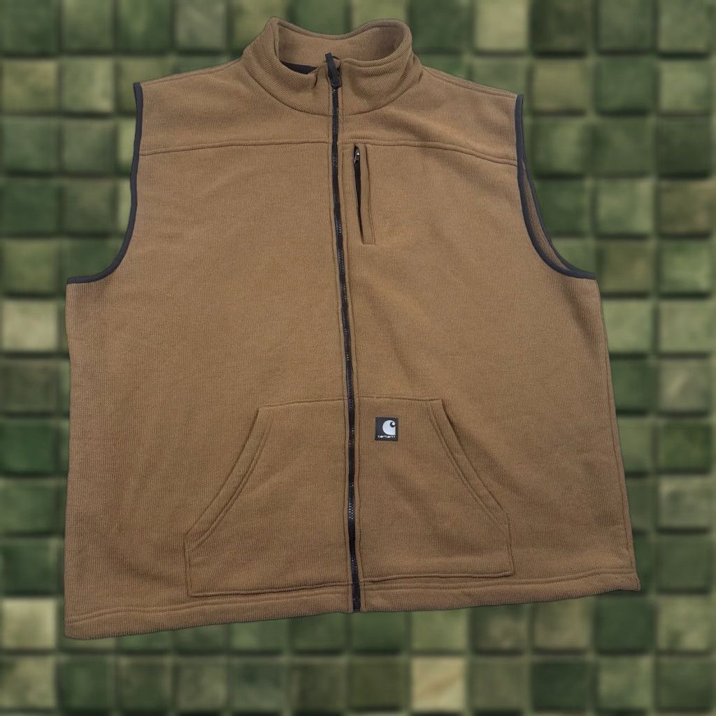 Carhartt Carhartt Vest Mens 3XL V28 BUC Duck Brown Textured Windbreaker All Seasons Pockets Zip Regular Size US XXL / EU 58 / 5 - 1 Thumbnail