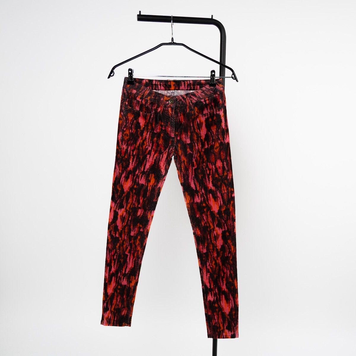 Sandro Sandro Paris Red Black Abstract Jeans Skinny Stretch Pants Size 27" / US 4 / IT 40 - 1 Thumbnail