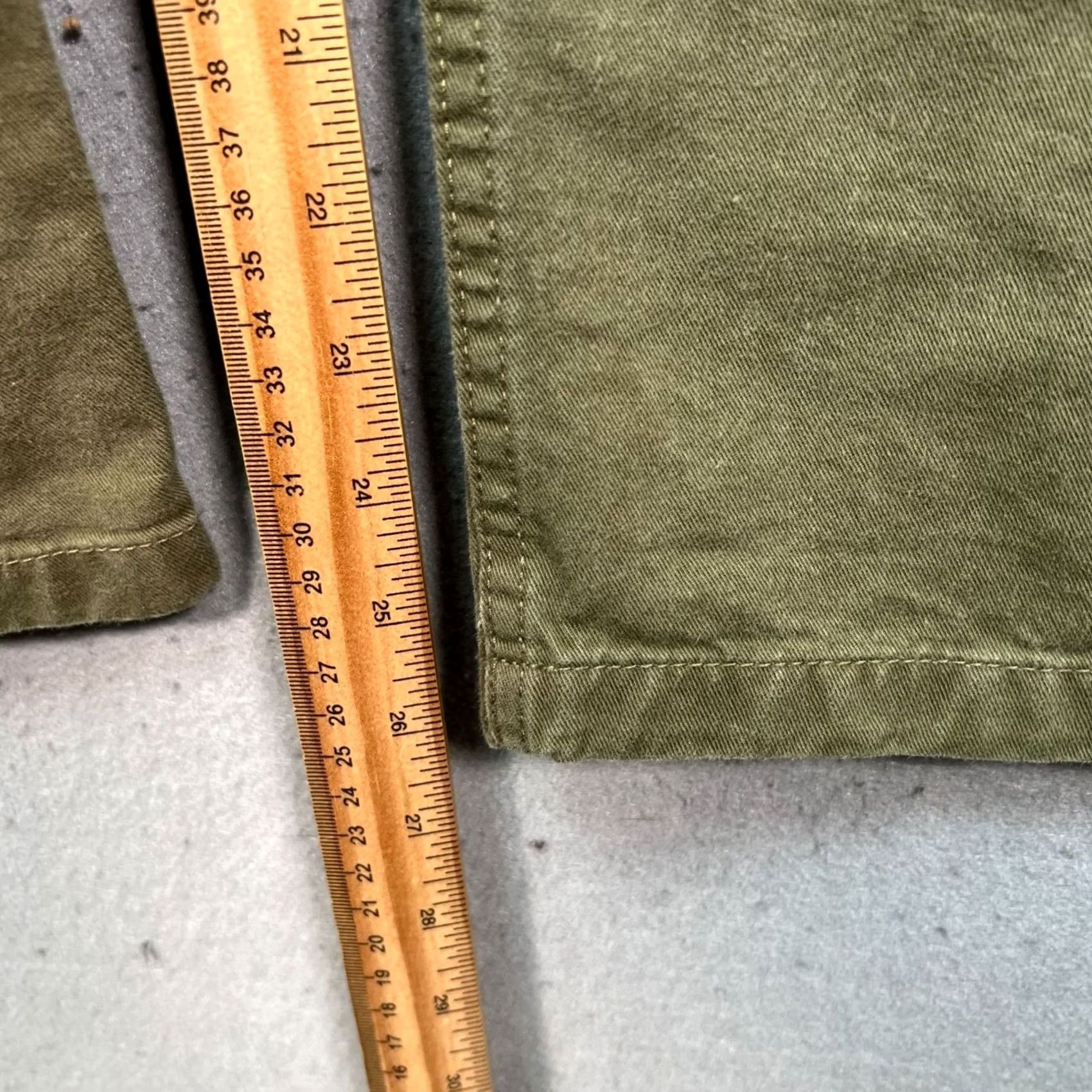 Frame Frame Mens Cargo Pants 31x27 Green Cotton Relaxed Front Pants Mens Stretch Straight 100% Cotton Cargo Style Size US 31 - 7 Thumbnail
