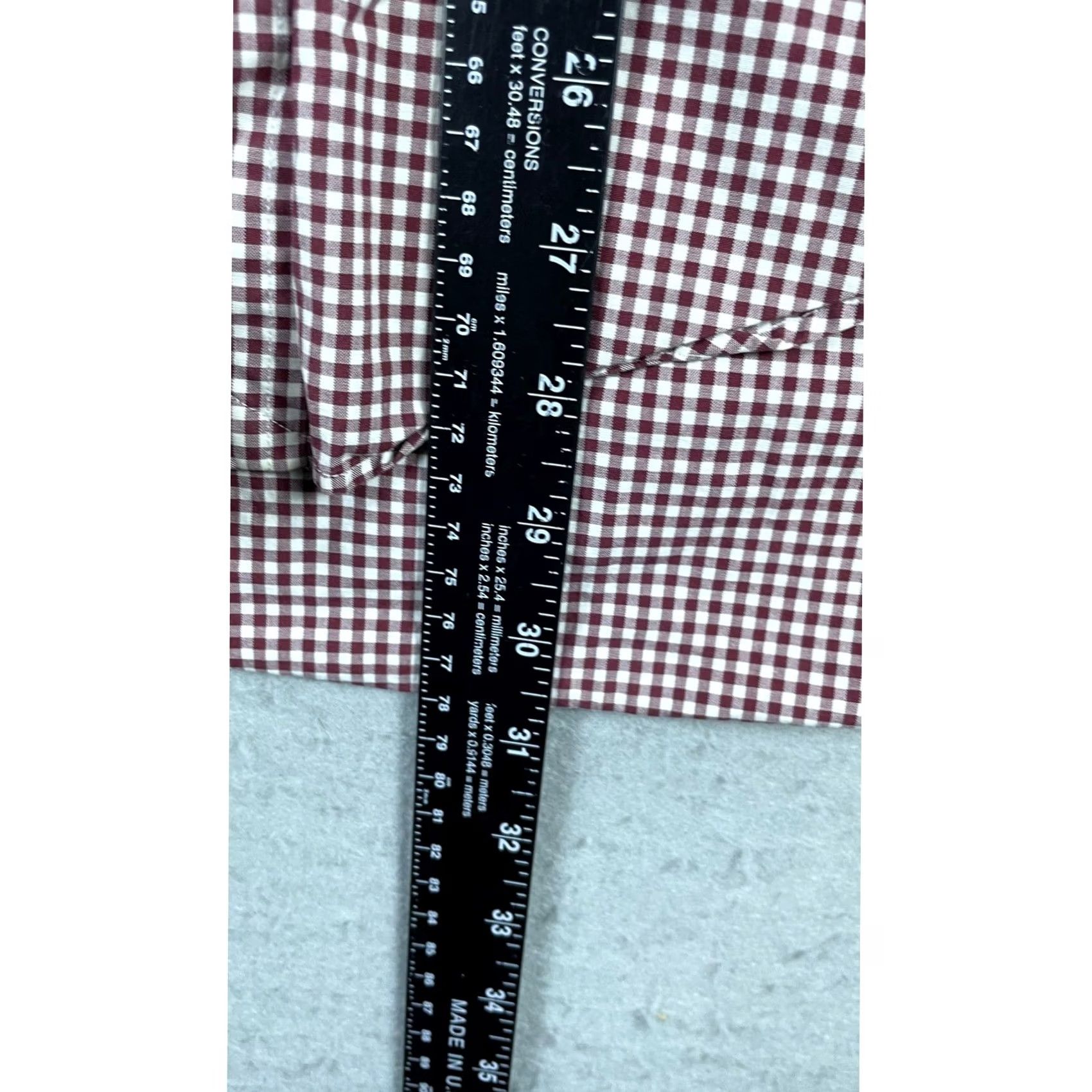 Ralph Lauren Ralph Lauren Shirt Mens M Maroon Gingham Button Down Custom Fit Long Sleeve Size US M / EU 48-50 / 2 - 4 Thumbnail