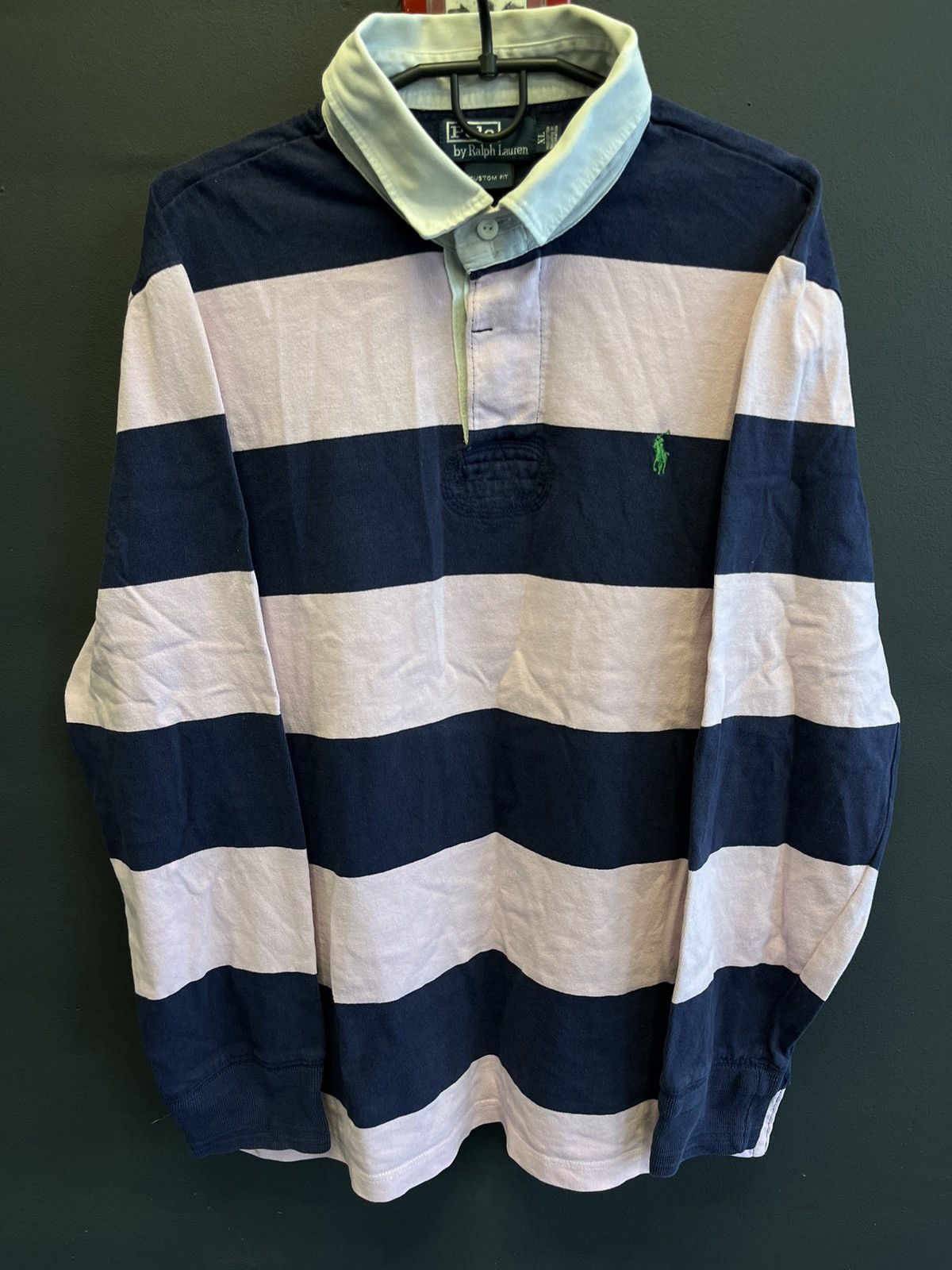 Pre-owned Polo Ralph Lauren X Vintage Polo Ralph Laurent Rugby Jersey Striped Embroidered
