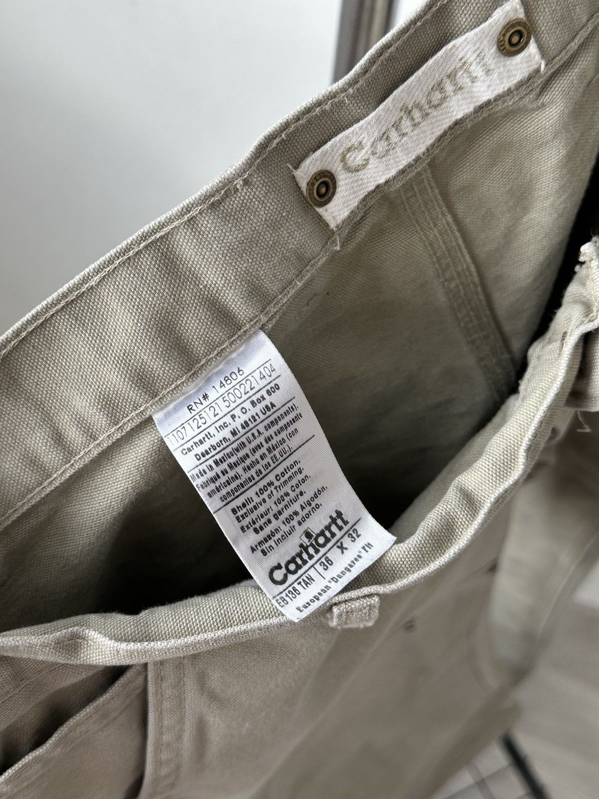 Carhartt Vintage Carhartt Double Knee Pants Beige Denim Jeans Baggy Size US 34 / EU 50 - 15 Thumbnail