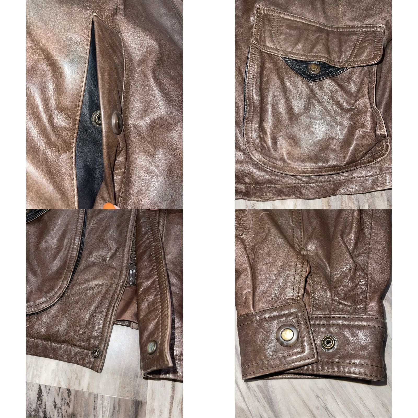 Vintage VINTAGE Reed Leather Bomber Jacket Coat Thinsulate Lined Sz 46 BIG Mens Brown 90s Classic Leather Bomber Zip Snap Pockets Cinch Waist Leather Coat Size US S / EU 44-46 / 1 - 9 Thumbnail