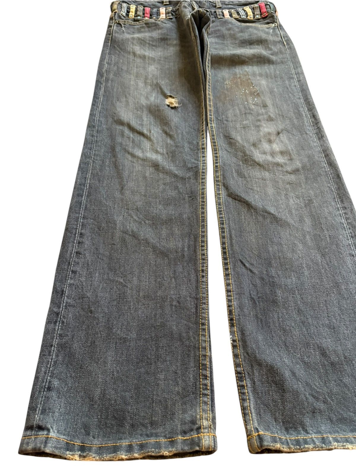 Japanese Brand Vintage Japanese Brand Double Waist Rusty Mud Wash Jeans Size US 32 / EU 48 - 6 Thumbnail