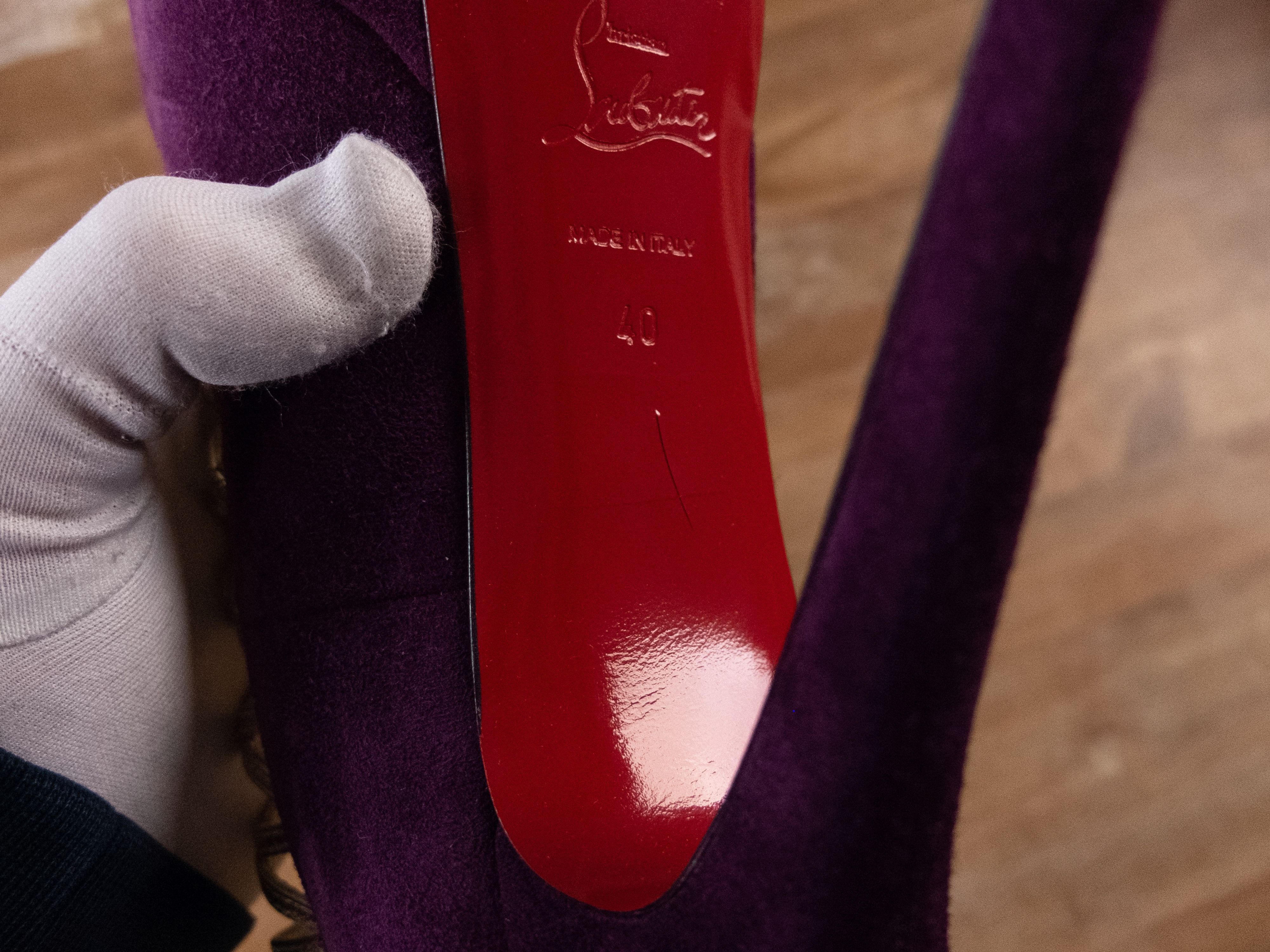 Christian Louboutin CHRISTIAN LOUBOUTIN Berlinissimo purple suede ankle boots 10 Size US 10 / IT 40 - 8 Thumbnail