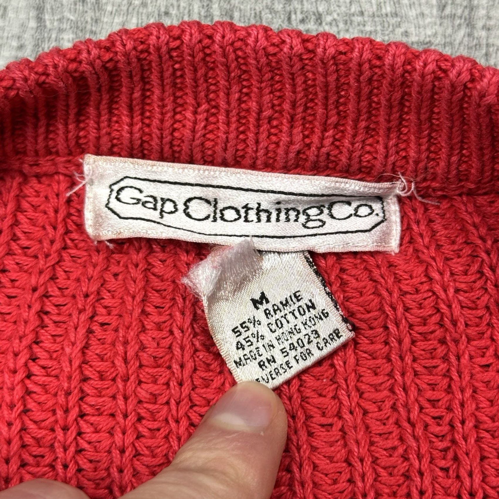 Gap VINTAGE 80s Gap Chunky Knit Cardigan Women M Fall Winter Spring Casual All Seasons Red Cherry Red Knit Button Sweater Size M / US 6-8 / IT 42-44 - 3 Thumbnail