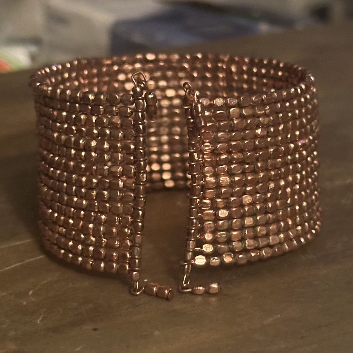 Other Copper tone seed bead stacked bangle cuff bracelet Size ONE SIZE - 5 Thumbnail