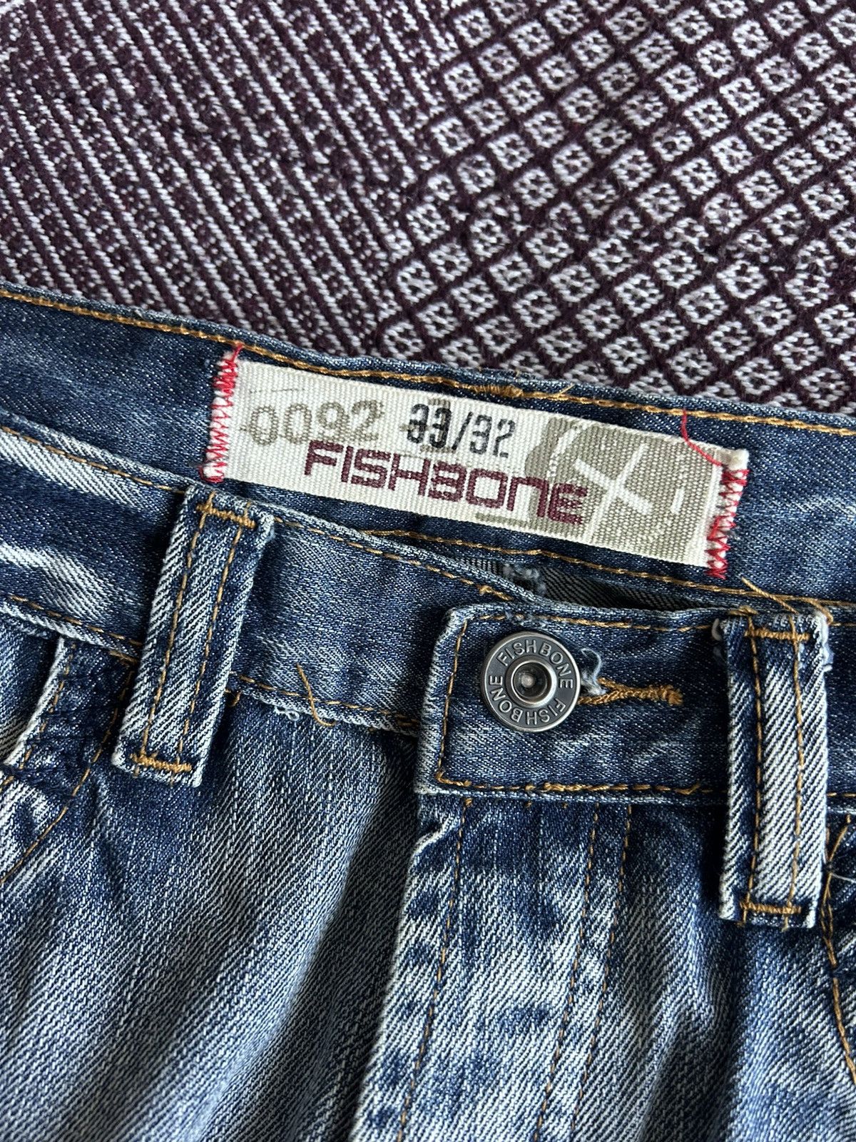 Japanese Brand Fishbone Japanese Style Faded Washed Jeans Y2K Size 33 Rare Size US 33 - 15 Thumbnail