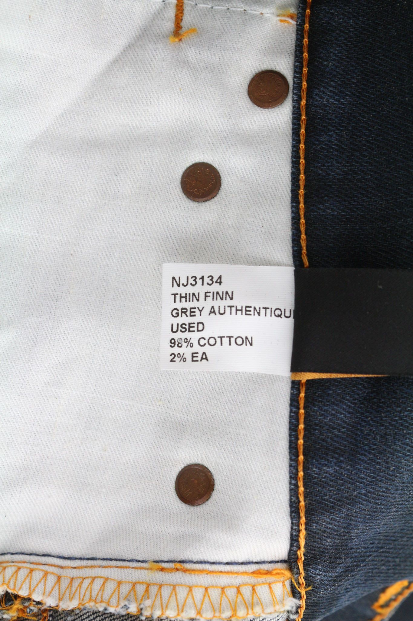 Nudie Jeans THIN FINN GREY AUTHENTIQUE USED W28/L34 Faded Jeans 80417 Size US 28 / EU 44 - 7 Thumbnail