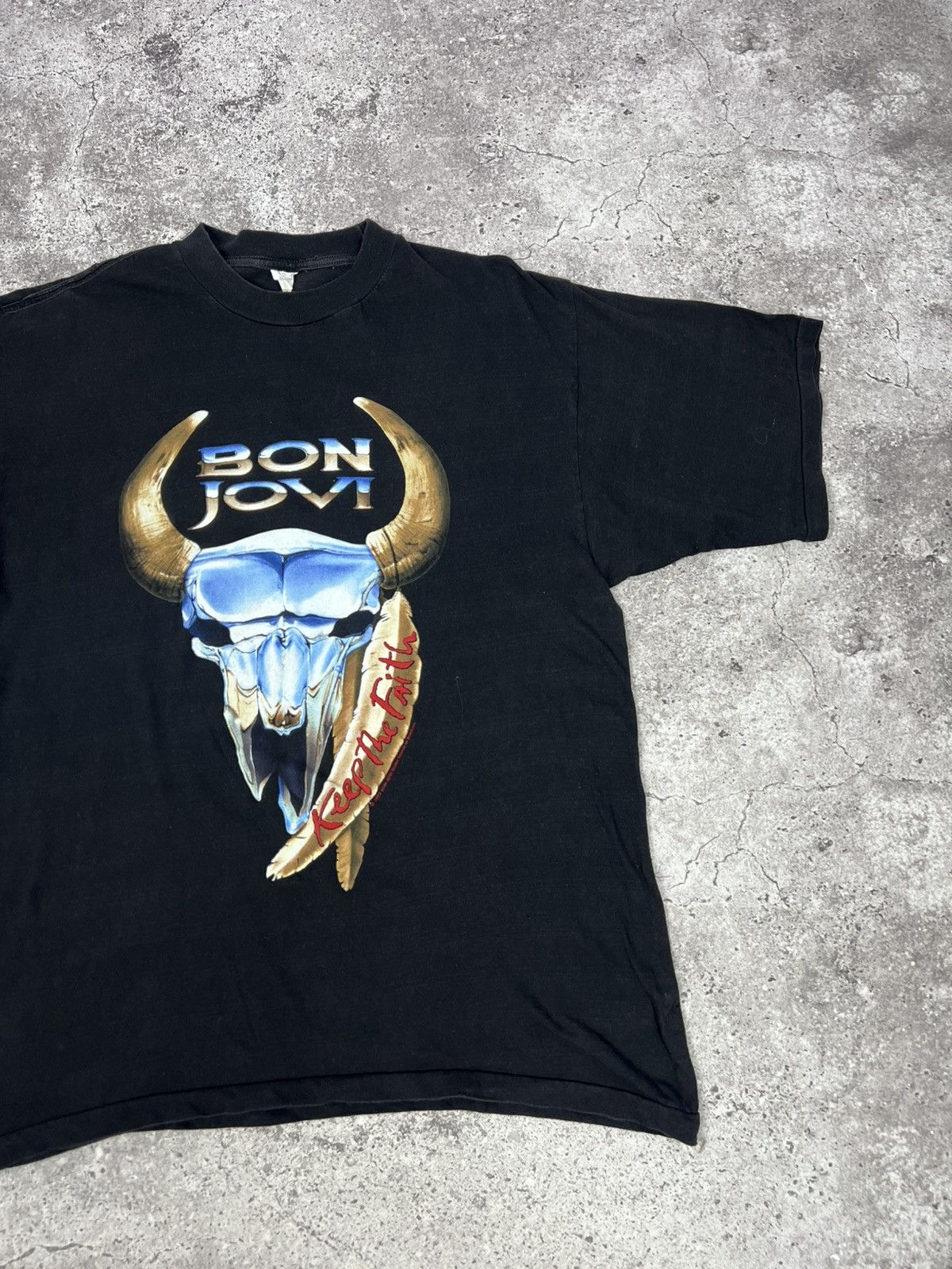Vintage Vintage Bon Jovi 1993 Tour 90s Tee Size US XL / EU 56 / 4 - 3 Thumbnail