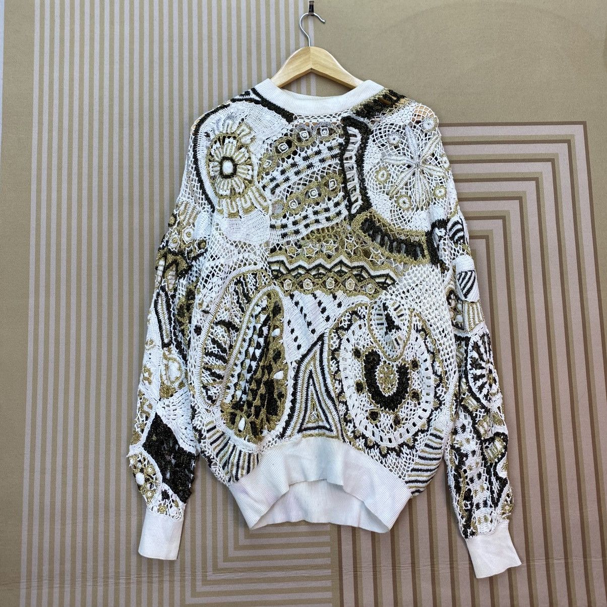 Japanese Brand 🫶 vintage Farnese Mesh Pullover Sweater Size US M / EU 48-50 / 2 - 1 Thumbnail