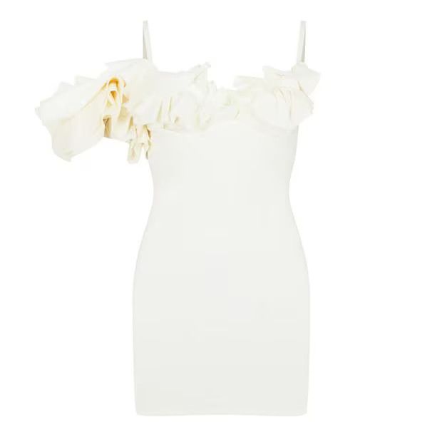 Jacquemus o1g2r1mq1024 Mini Dress in White Size XS / US 0-2 / IT 36-38 - 1 Thumbnail