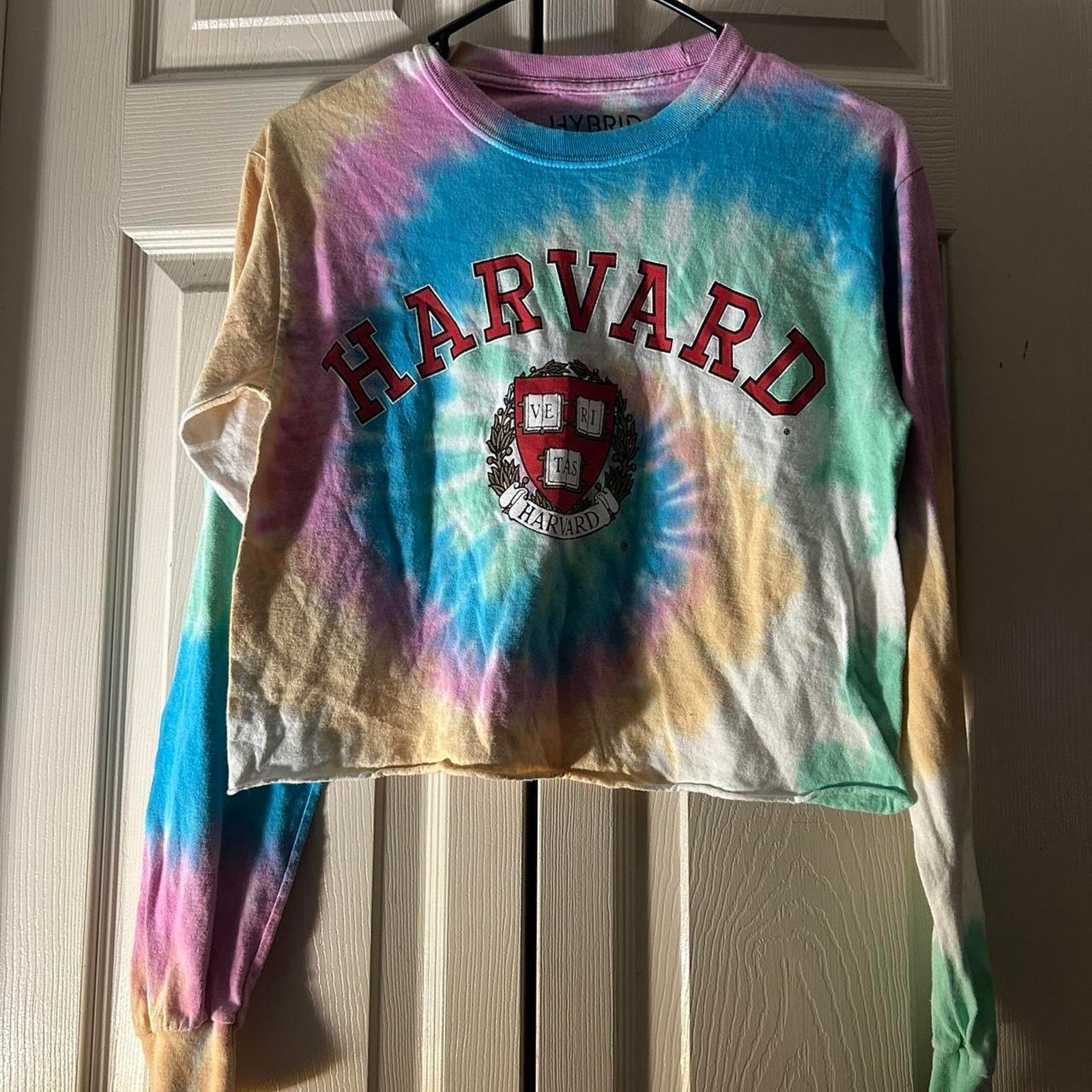 Other (S) Rainbow TieDye Harvard University Cutoff Longsleeve Size S / US 4 / IT 40 - 1 Thumbnail