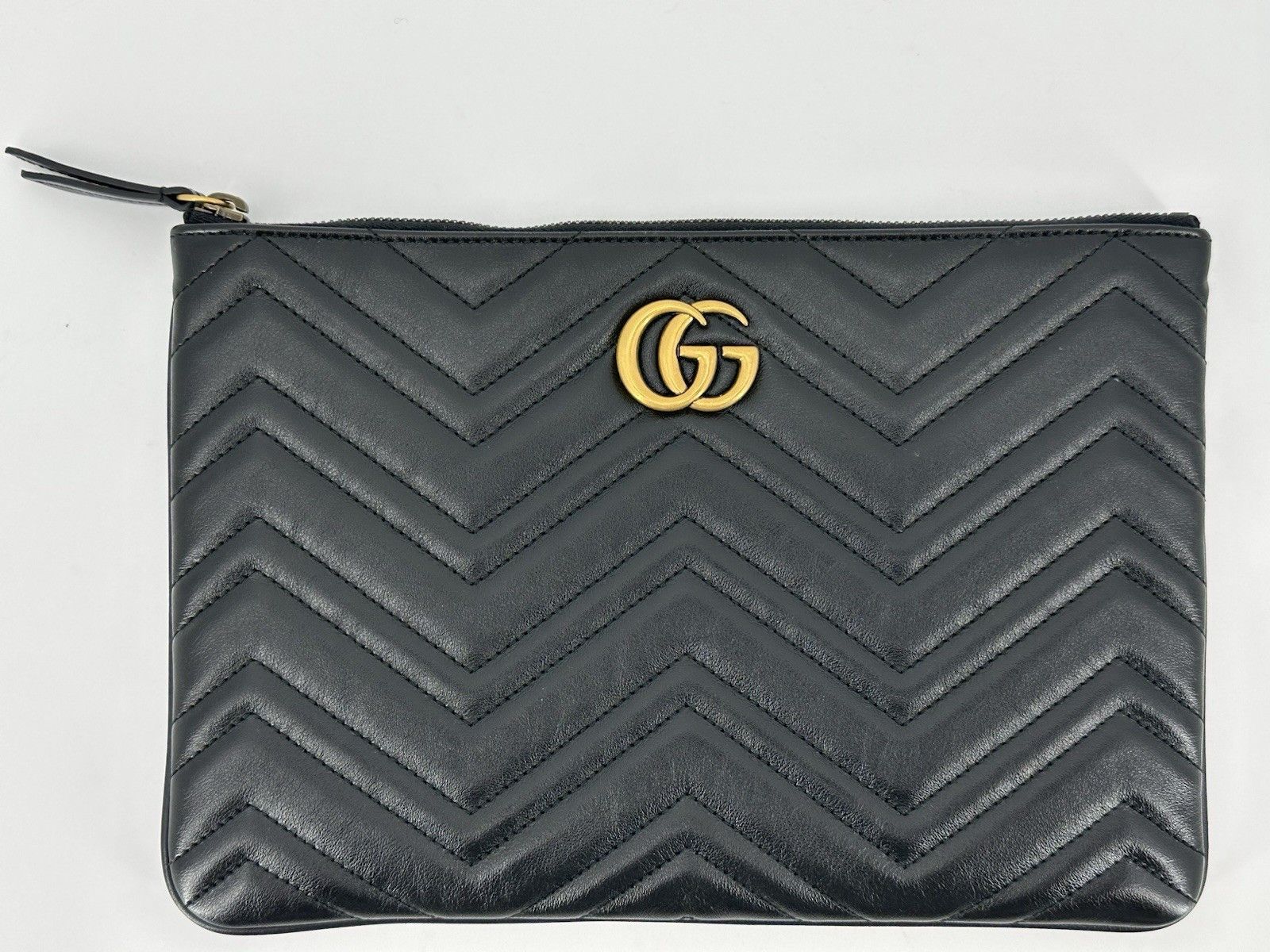 Gucci New Gucci Marmont Clutch Black Leather Size ONE SIZE - 1 Thumbnail