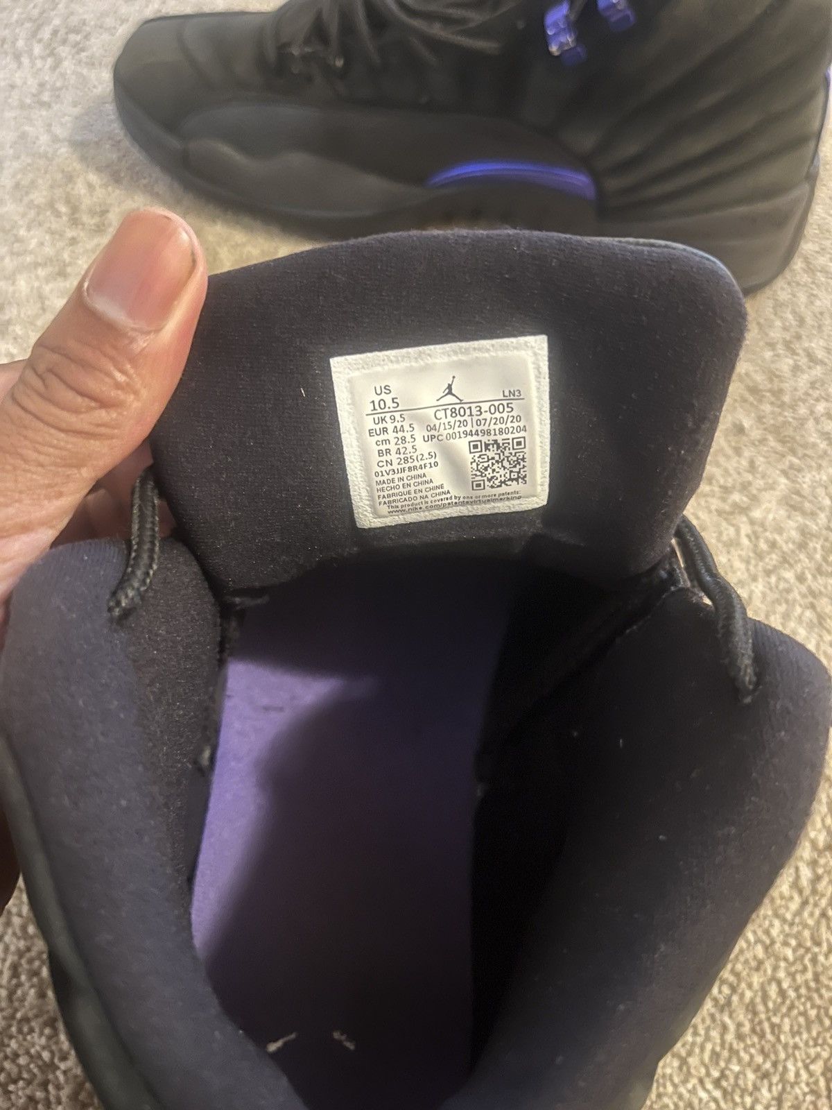 Jordan Brand Air Jordan 12 Retro ‘Dark Concord’ Size US 10.5 / EU 43-44 - 6 Thumbnail