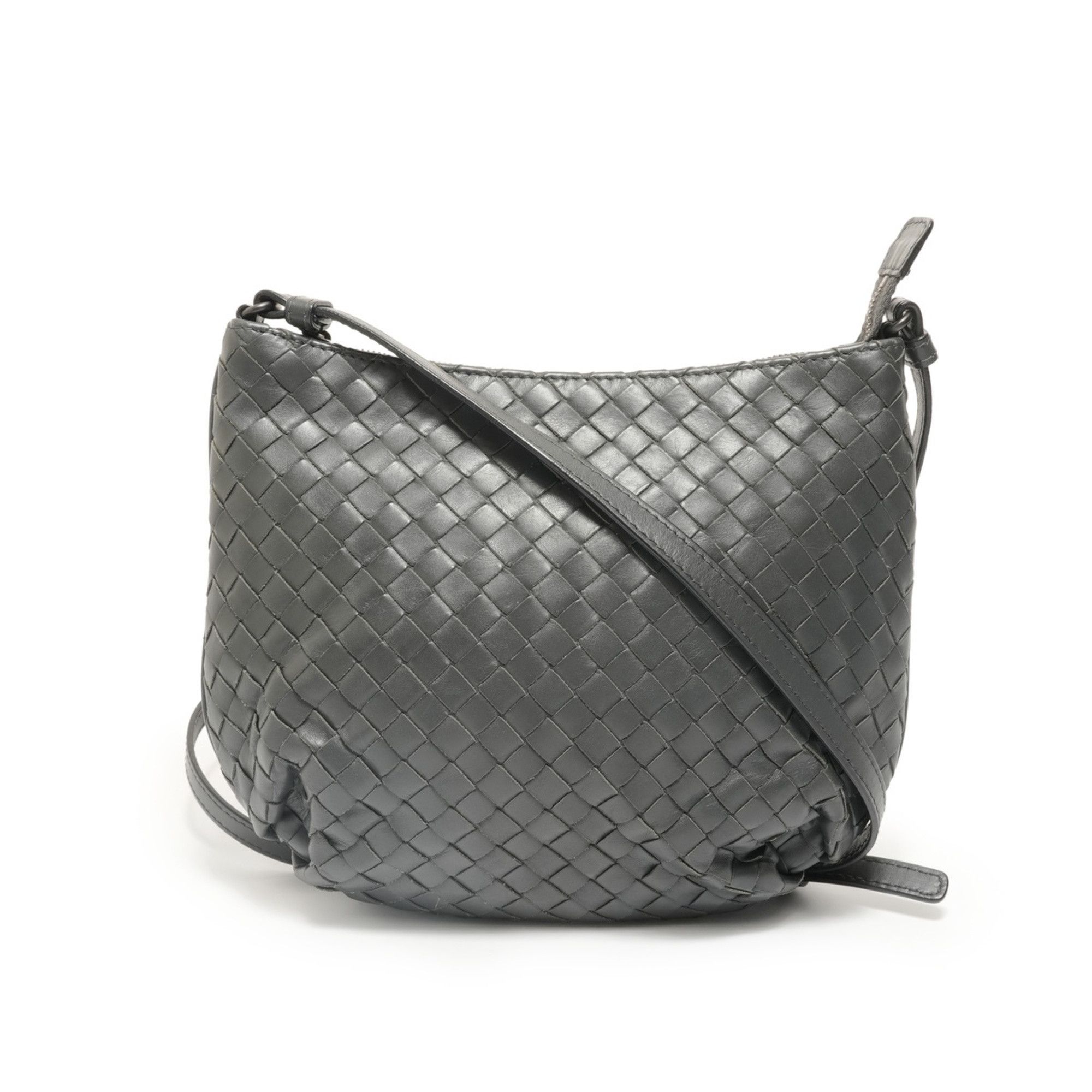 Bottega Veneta Bottega Veneta Intrecciato Shoulder Bag, Gray Size ONE SIZE - 1 Thumbnail