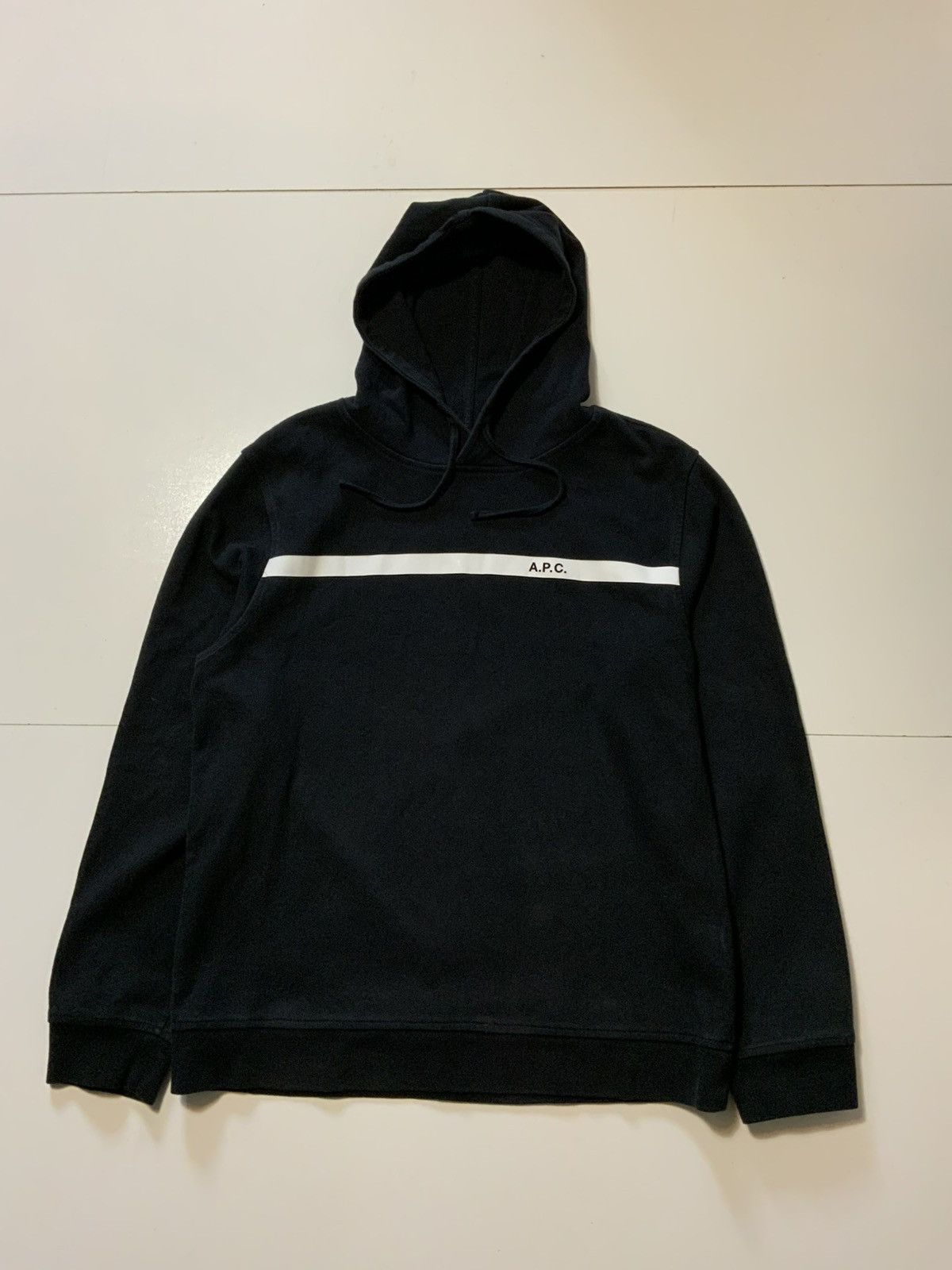 A.P.C. A.P.C. Rue Madame Paris Black Stripe Pullover Hoodie Size US XL / EU 56 / 4 - 1 Thumbnail