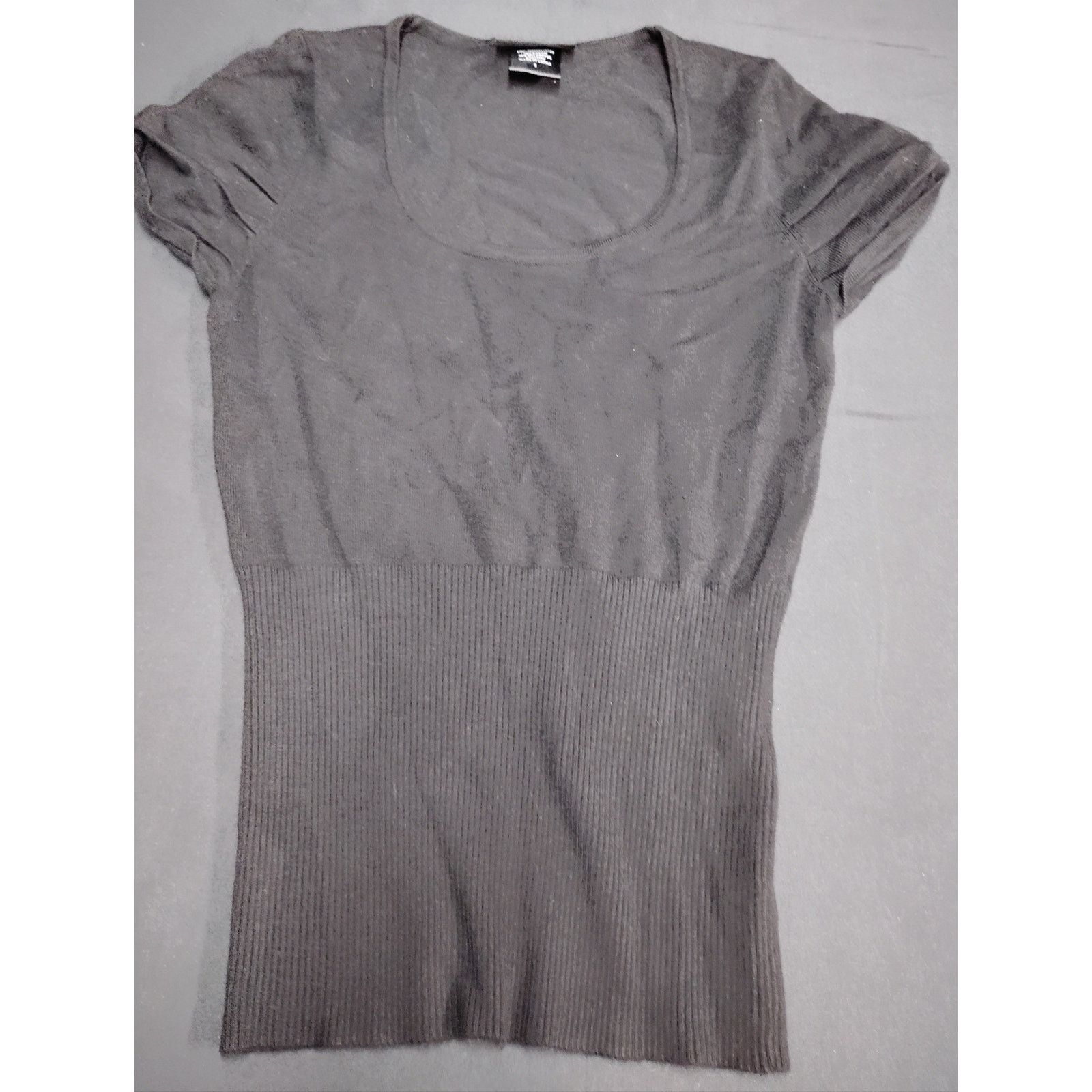 Our Legacy It's Our Time Black Short-Sleeve Ribbed Waist Sweater Top Size S / US 4 / IT 40 - 1 Thumbnail