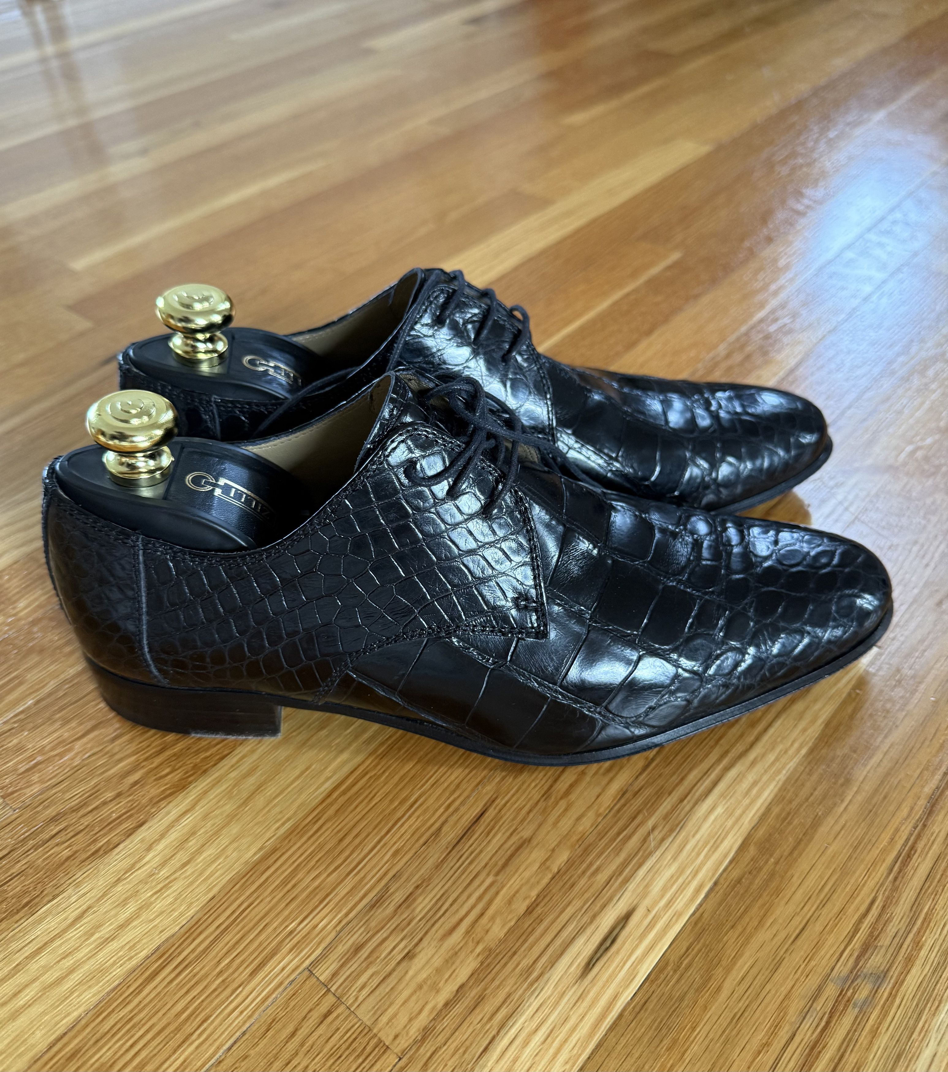 Zilli ZILLI Men's Crocodile Leather Derby Shoes Size US 7 / EU 40 - 1 Thumbnail