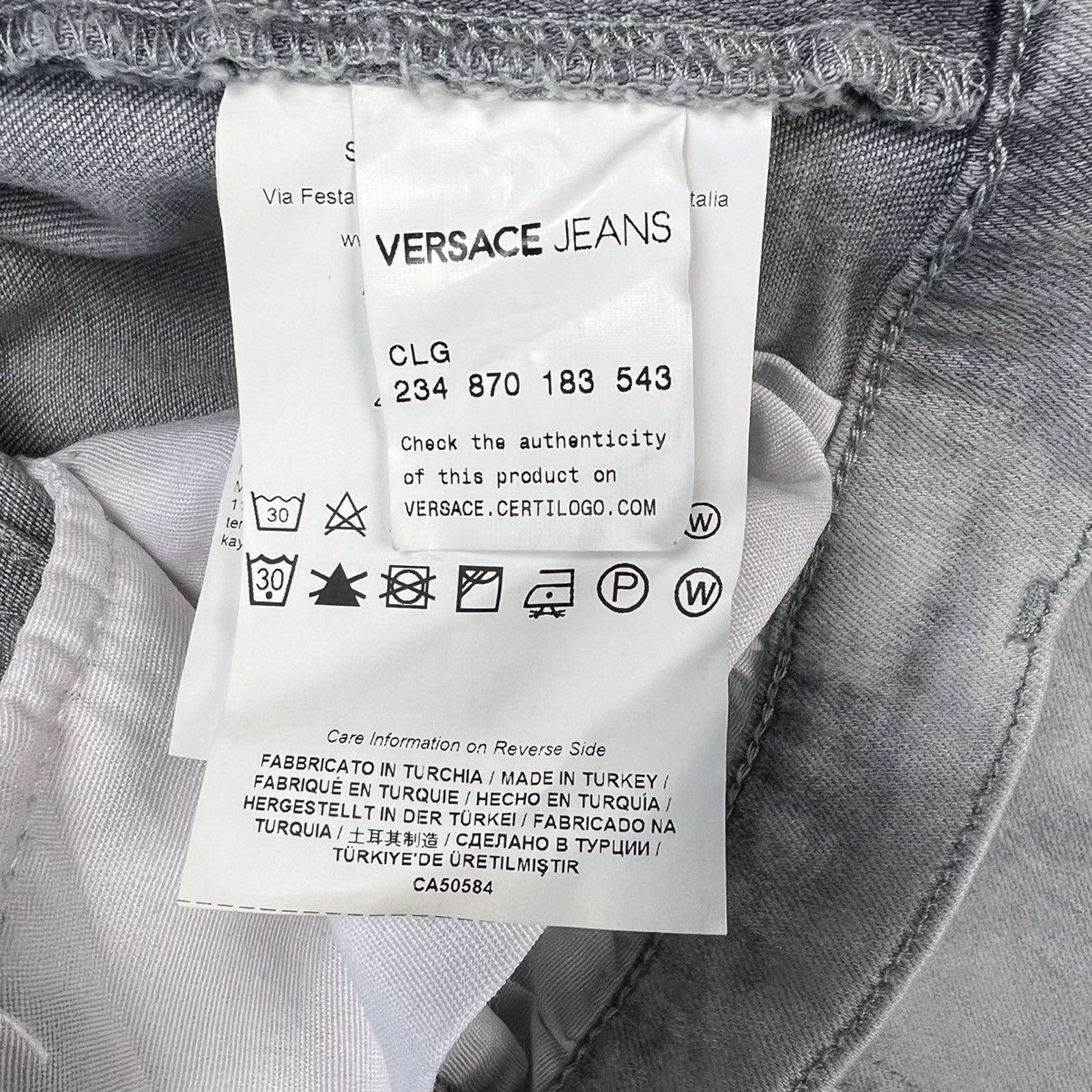 Versace Versace Jeans 31x28 Slim Fit Straight Leg Low Rise Denim Size US 31 - 7 Thumbnail