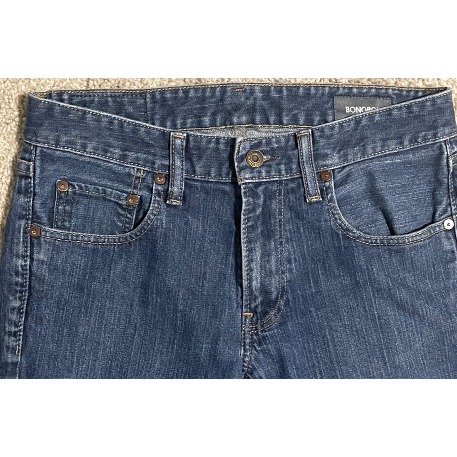 Bonobos Bonobos The Blue Jean Slim Mens Jeans 30x28 Blue Denim 5-Pocket Straight Fit Modern Size US 30 / EU 46 - 2 Thumbnail